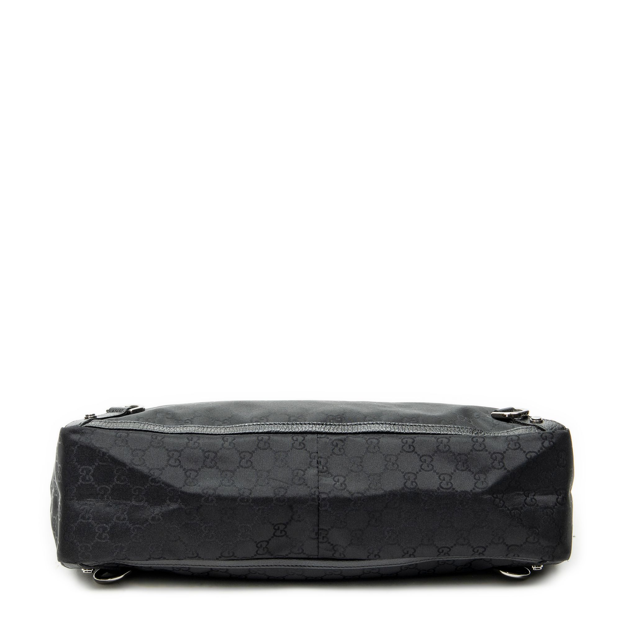 Large Abbey D-Ring Tote Black Monogrammed Nylon Canvas Silver — view 6