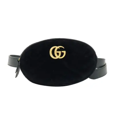 GG Marmont Double G Velvet Leather Waist Bag Body Bag 476434