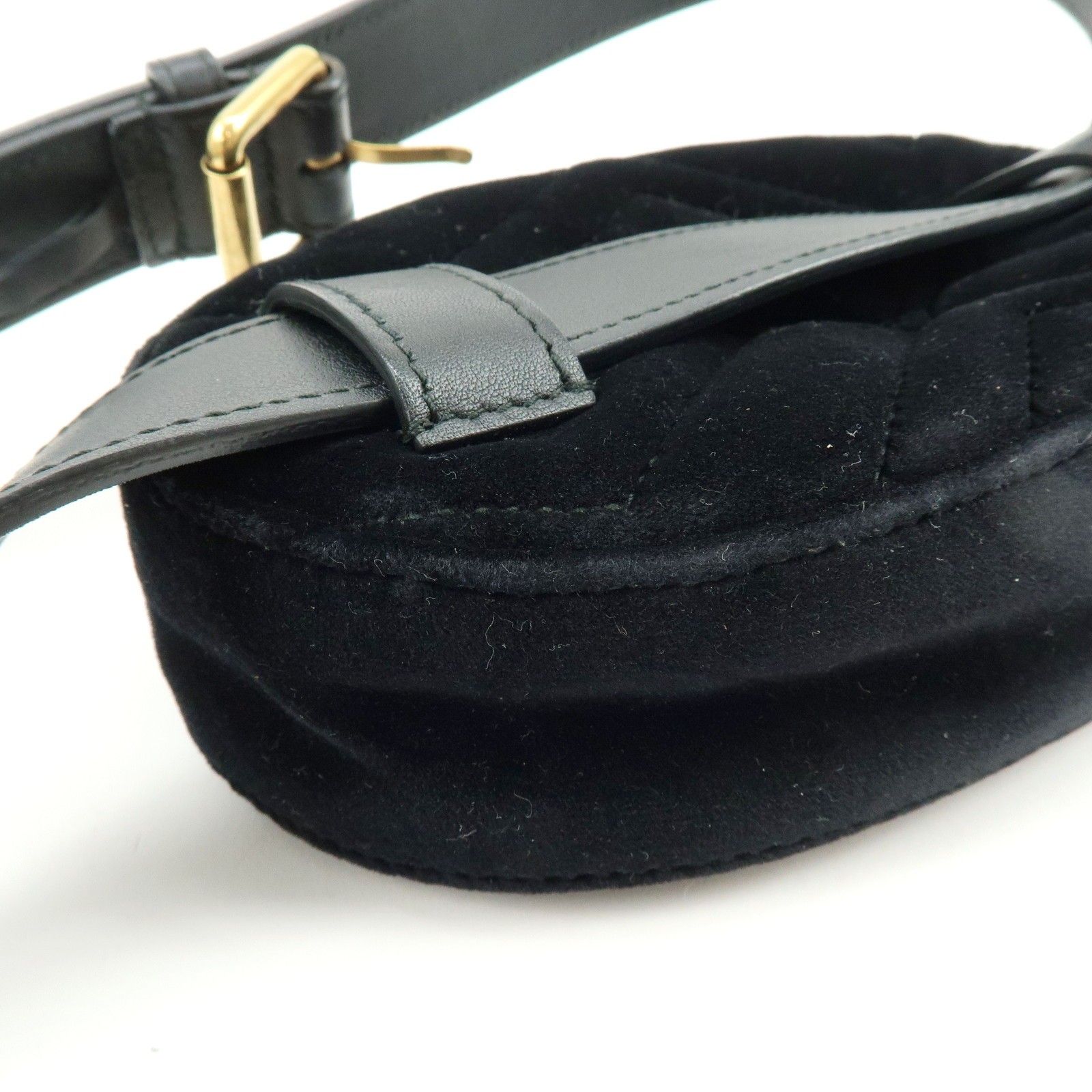 GG Marmont Double G Velvet Leather Waist Bag Body Bag 476434 — view 12