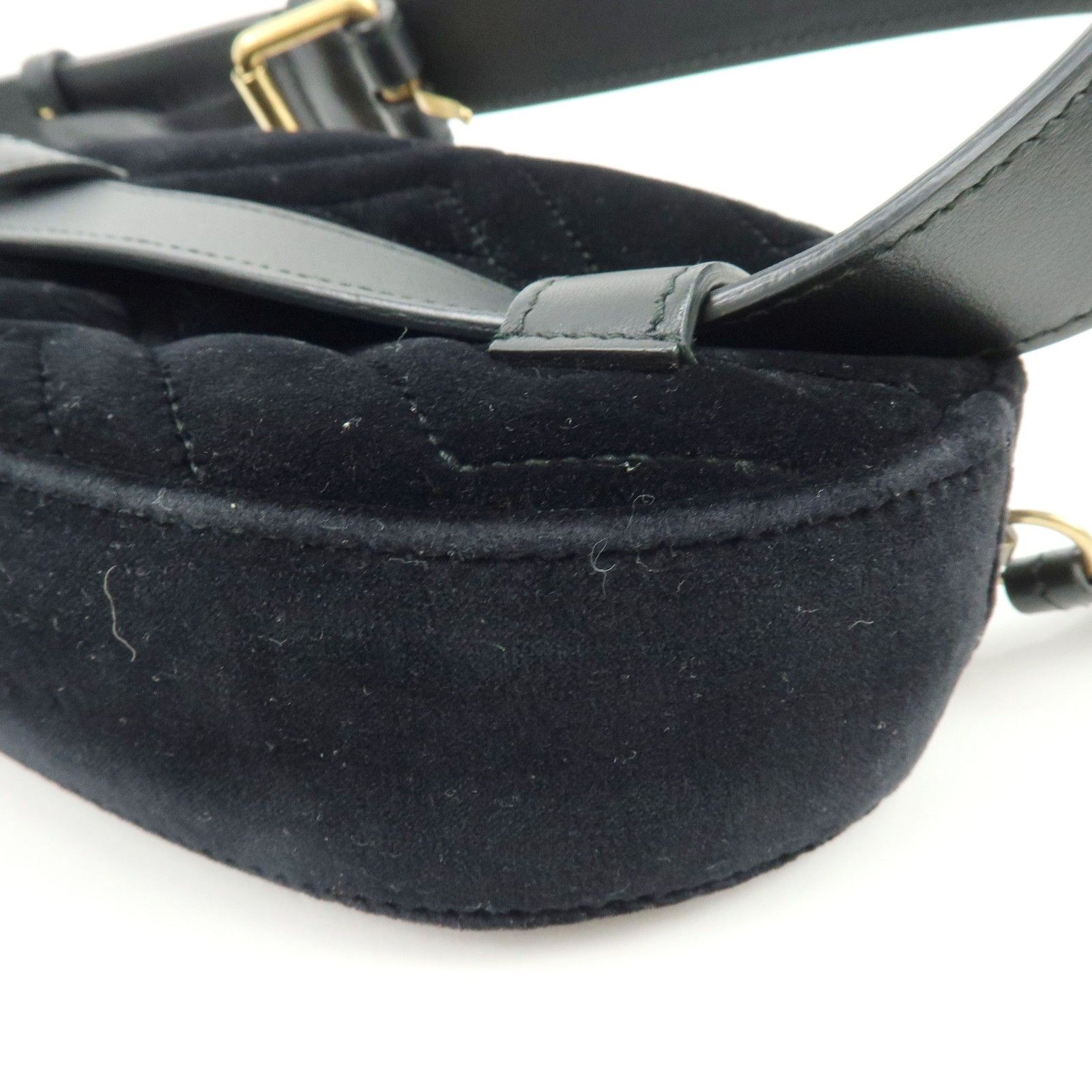 GG Marmont Double G Velvet Leather Waist Bag Body Bag 476434 — view 13