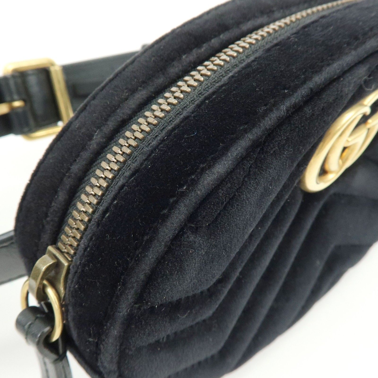 GG Marmont Double G Velvet Leather Waist Bag Body Bag 476434 — view 14