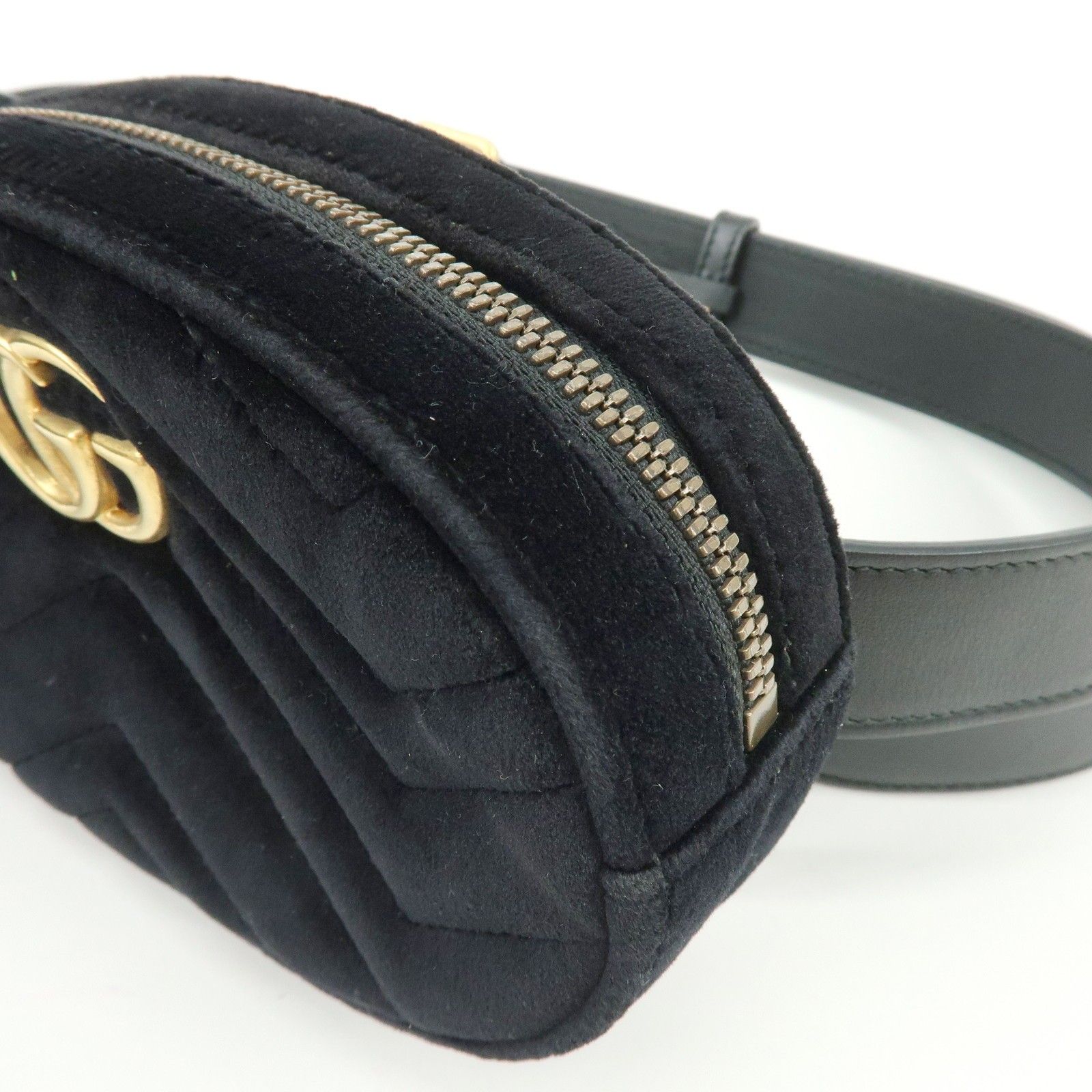 GG Marmont Double G Velvet Leather Waist Bag Body Bag 476434 — view 15