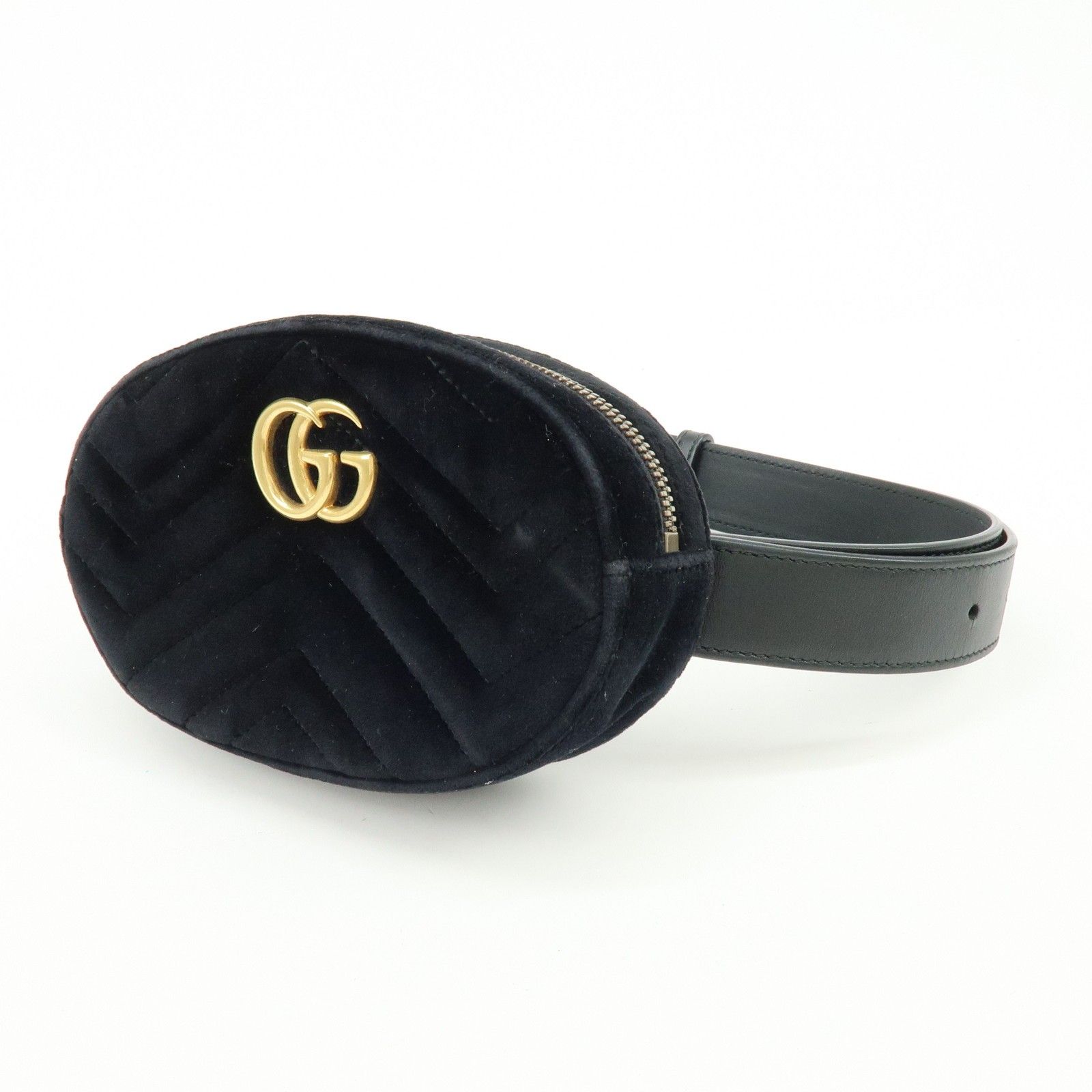 GG Marmont Double G Velvet Leather Waist Bag Body Bag 476434 — view 3