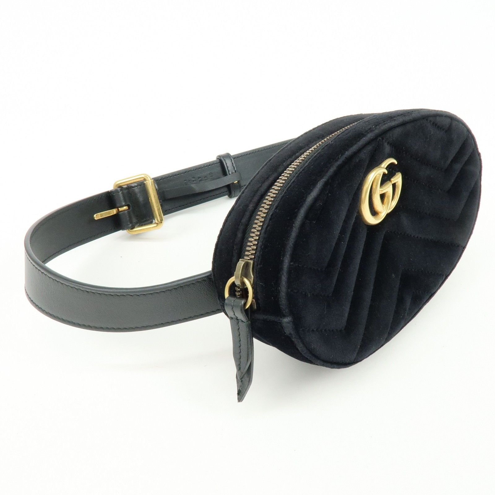 GG Marmont Double G Velvet Leather Waist Bag Body Bag 476434 — view 4
