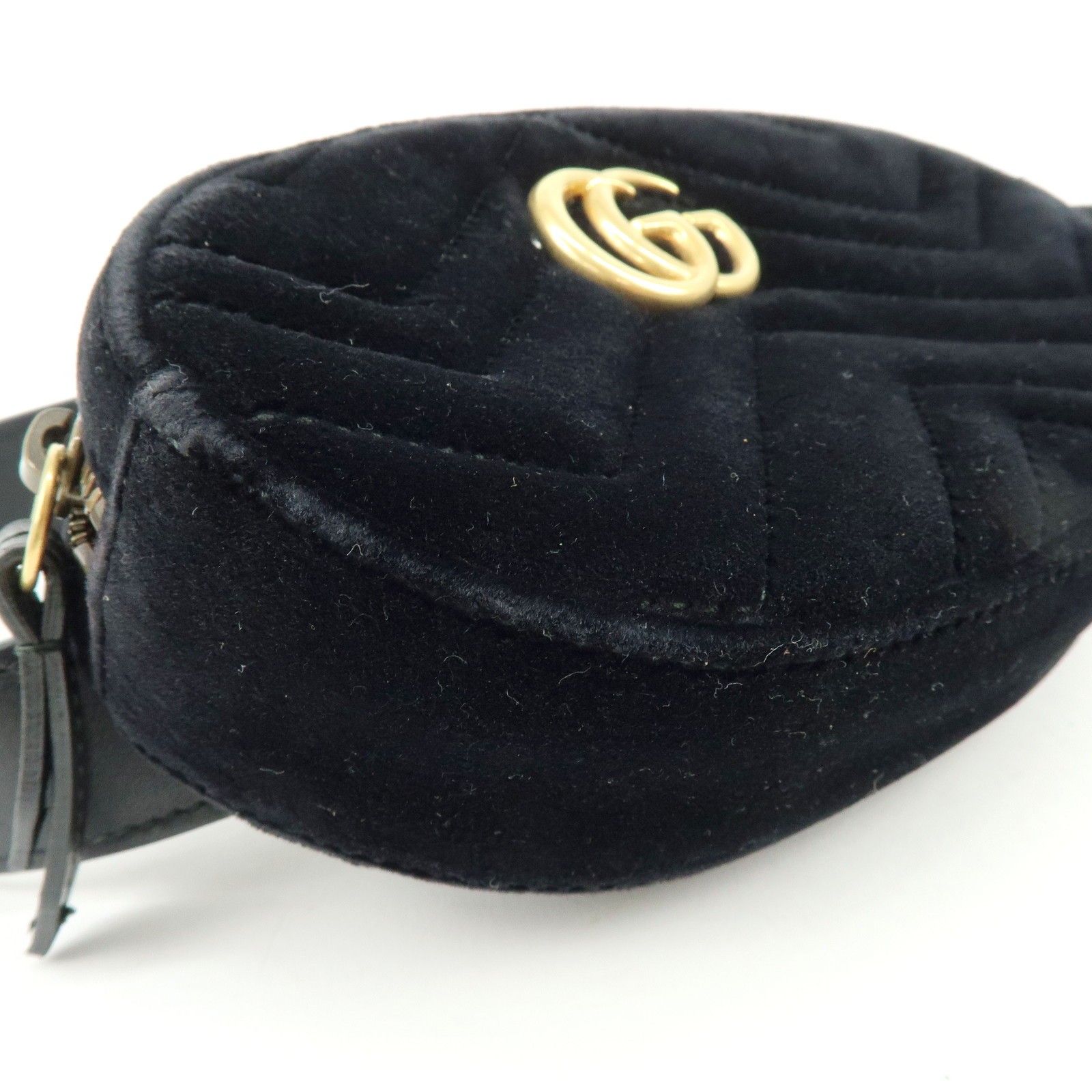GG Marmont Double G Velvet Leather Waist Bag Body Bag 476434 — view 10