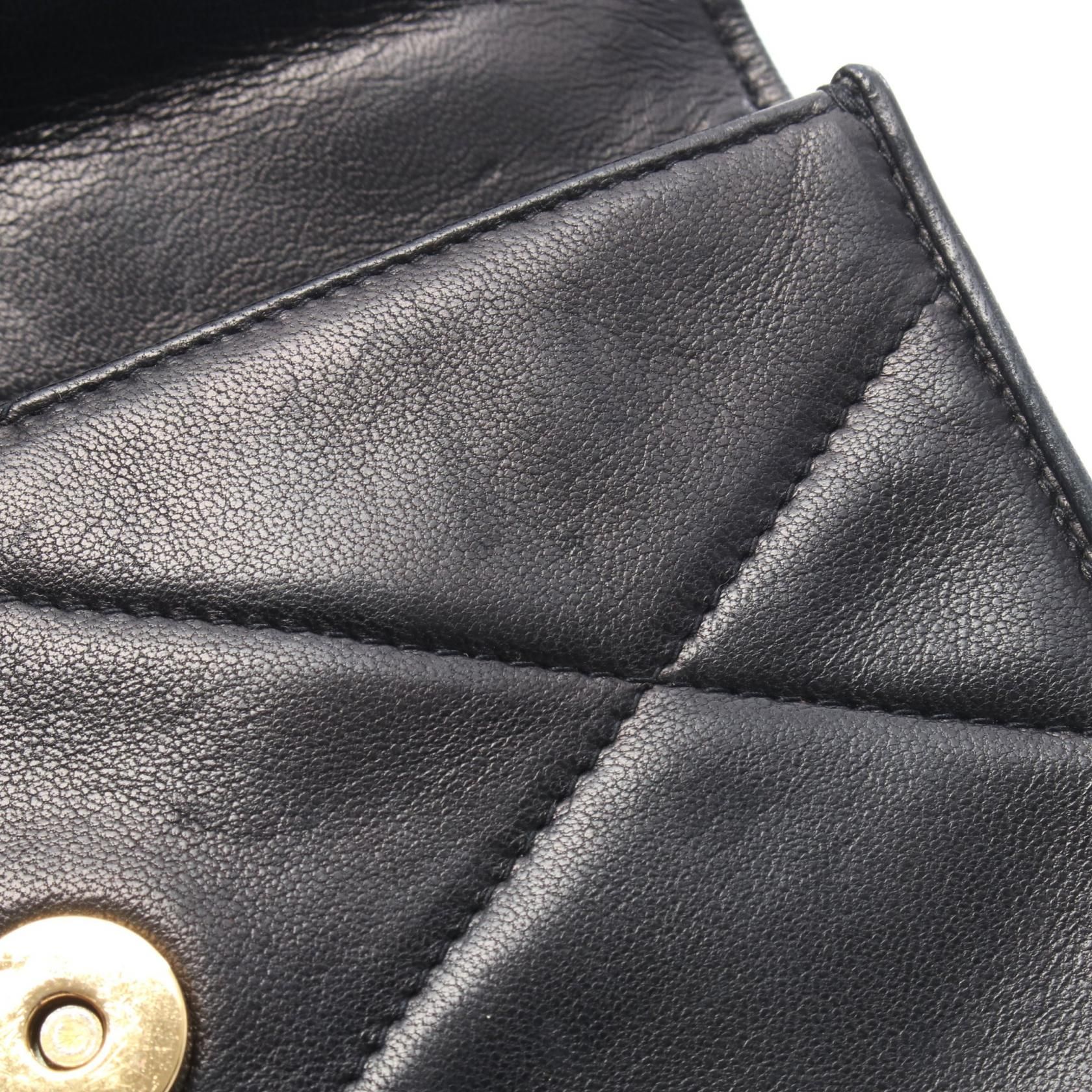 Black Coco Mark Diamond Stitch Handbag Lambskin (sheep Leather) — view 12