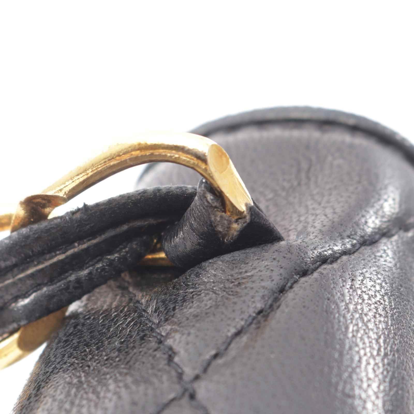 Black Coco Mark Diamond Stitch Handbag Lambskin (sheep Leather) — view 14