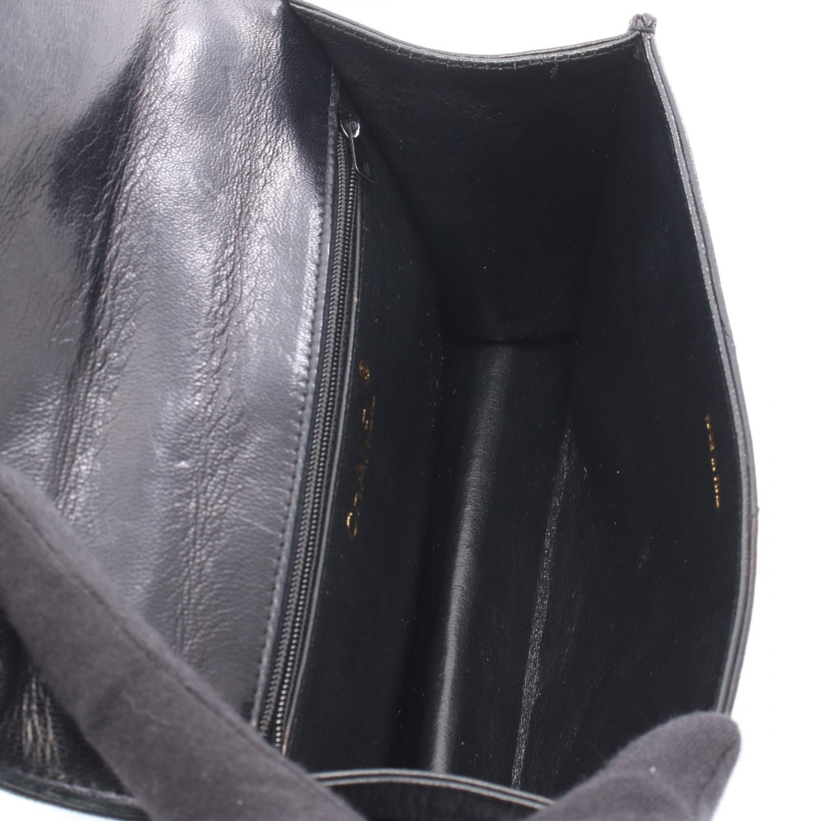 Black Coco Mark Diamond Stitch Handbag Lambskin (sheep Leather) — view 3