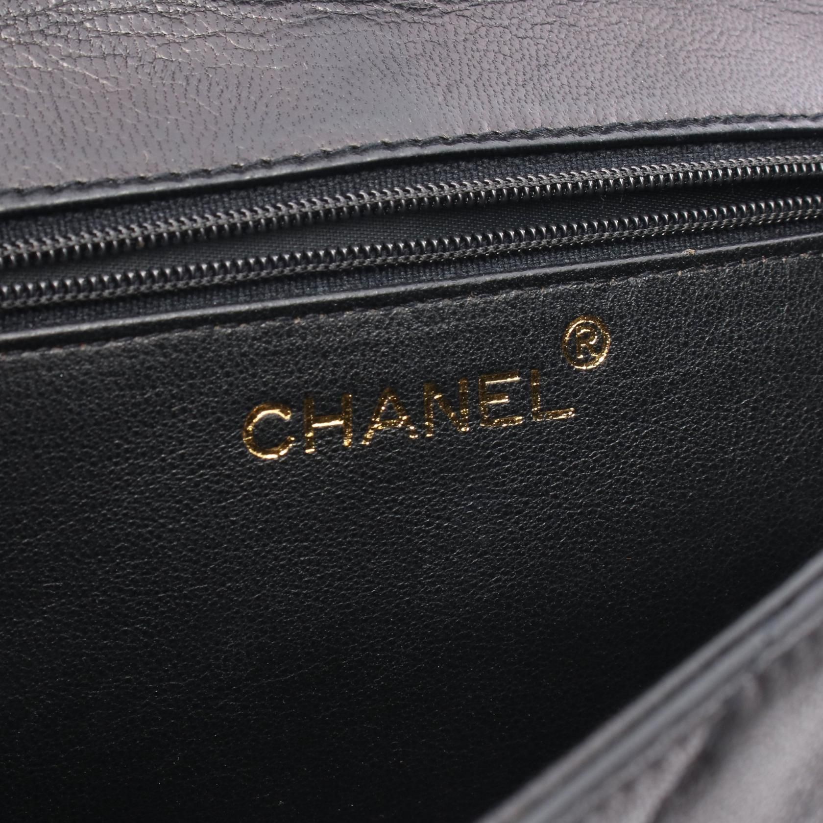 Black Coco Mark Diamond Stitch Handbag Lambskin (sheep Leather) — view 4
