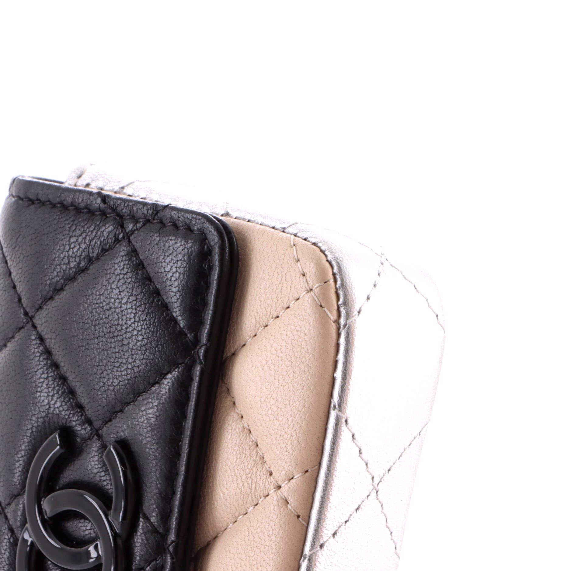 Cc Flap Card Holder Resin Chain Belt Bag Quilted Lambskin — view 6