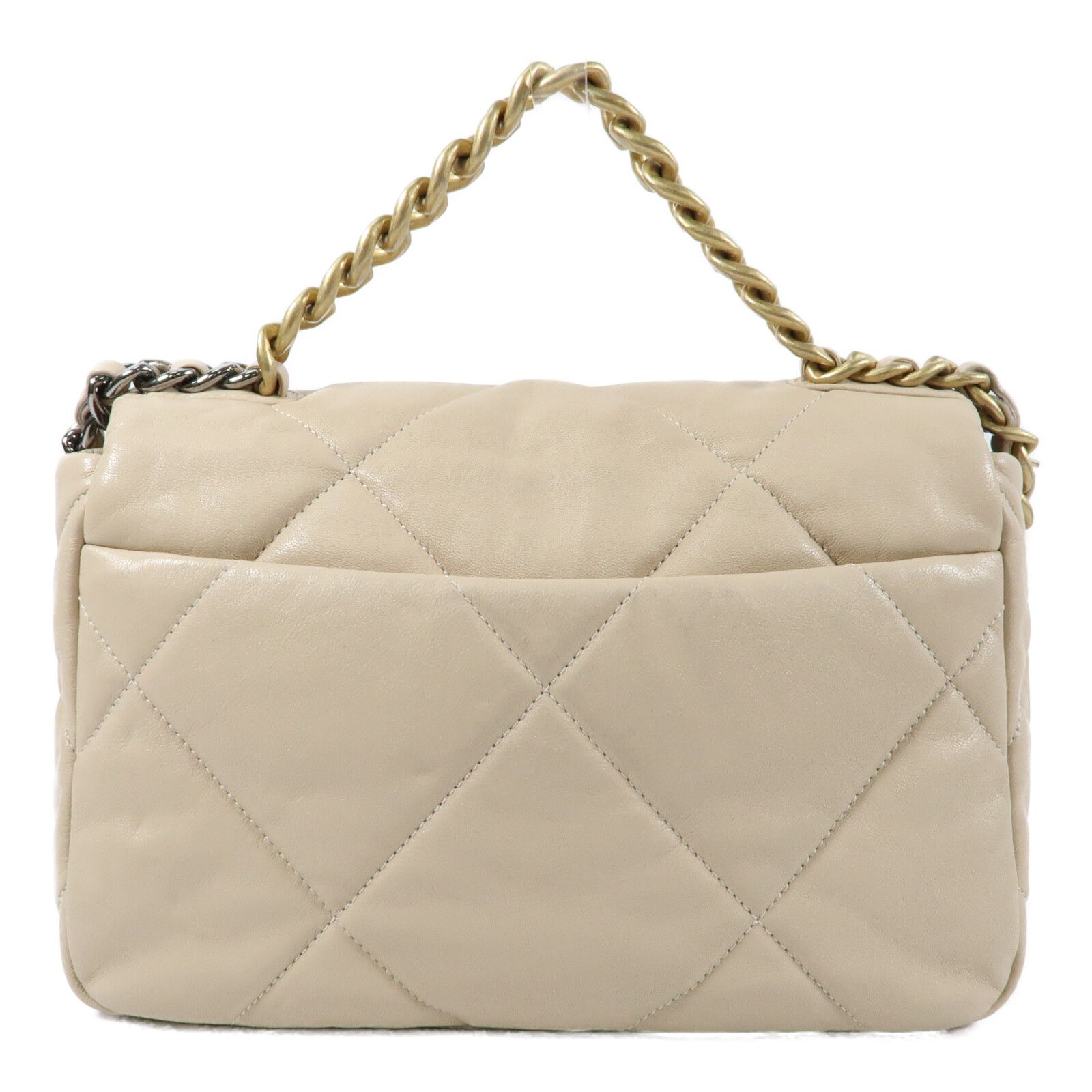 Beige Sheepskin Leather C 19 Small Hand-turned Shoulder And Back Bag 2way Shoulder Bag Lambskin (sheep Leath — view 2