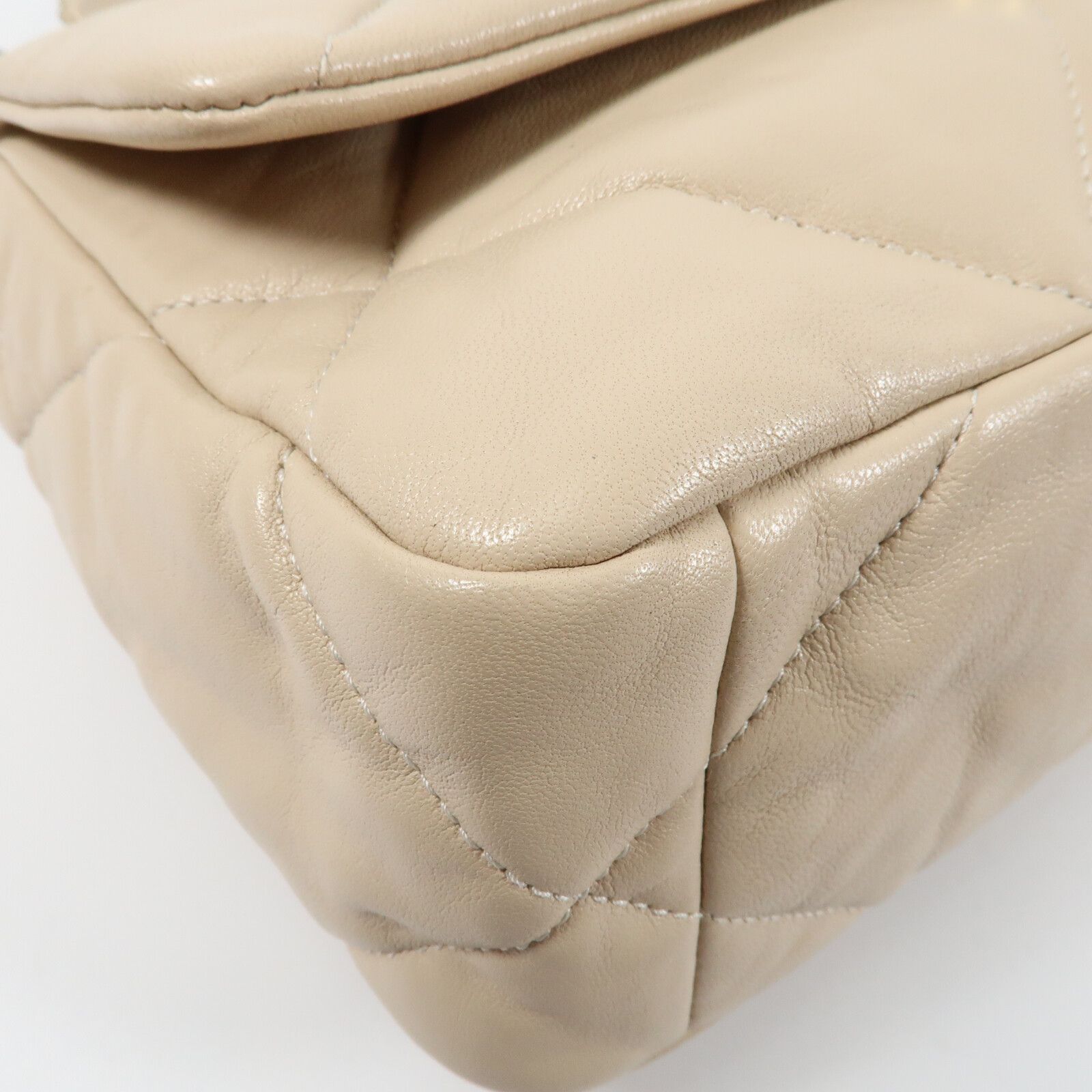 Beige Sheepskin Leather C 19 Small Hand-turned Shoulder And Back Bag 2way Shoulder Bag Lambskin (sheep Leath — view 5