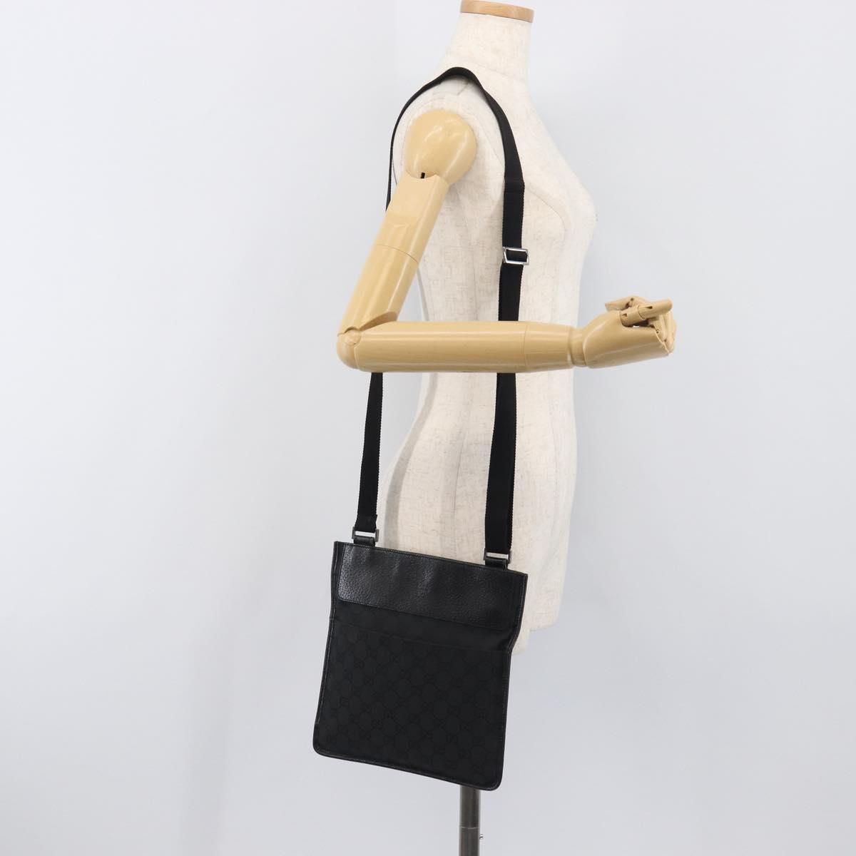 GG Monogram Messenger Crossbody Bag Black — view 23