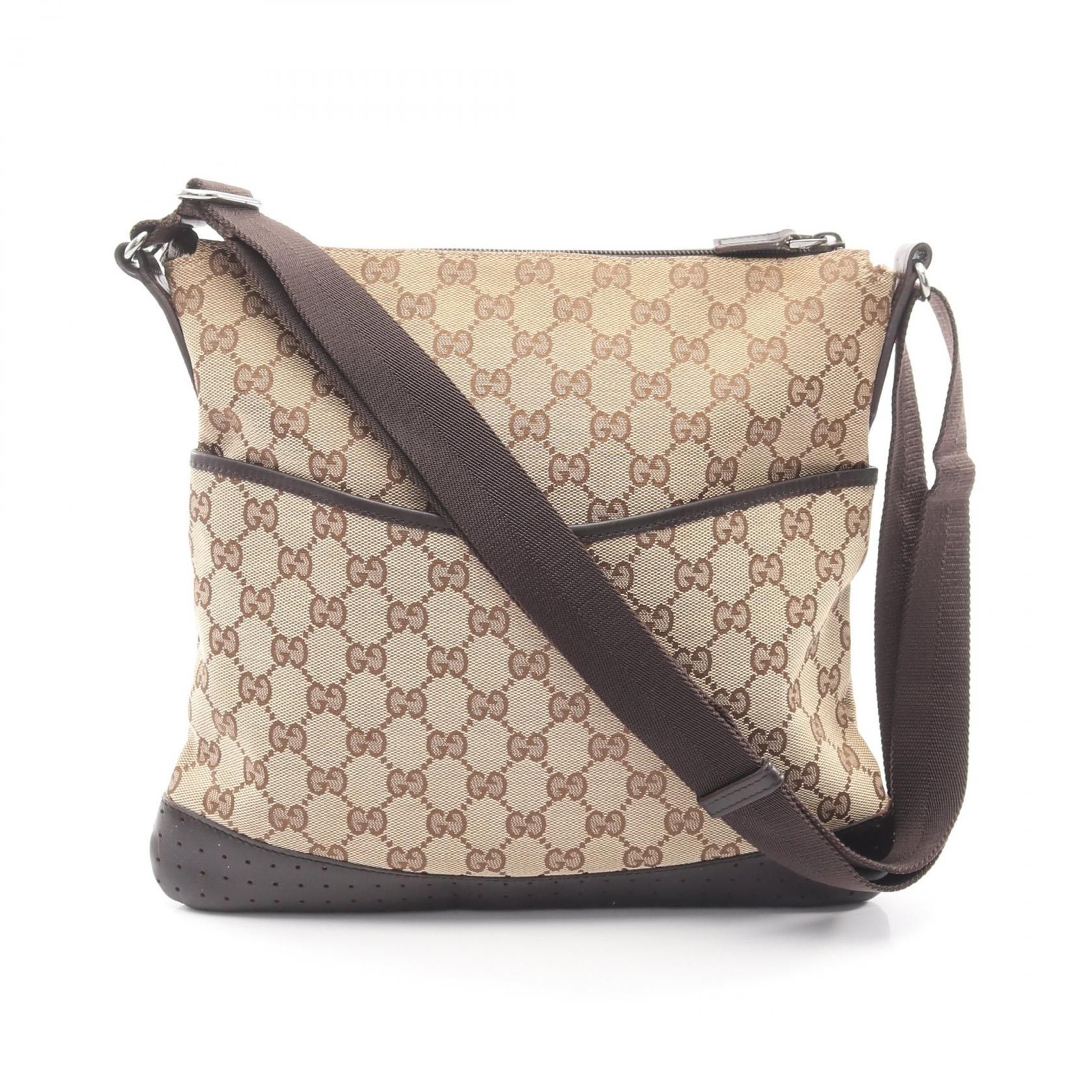 Small Perforated Flat Messenger, GG Canvas