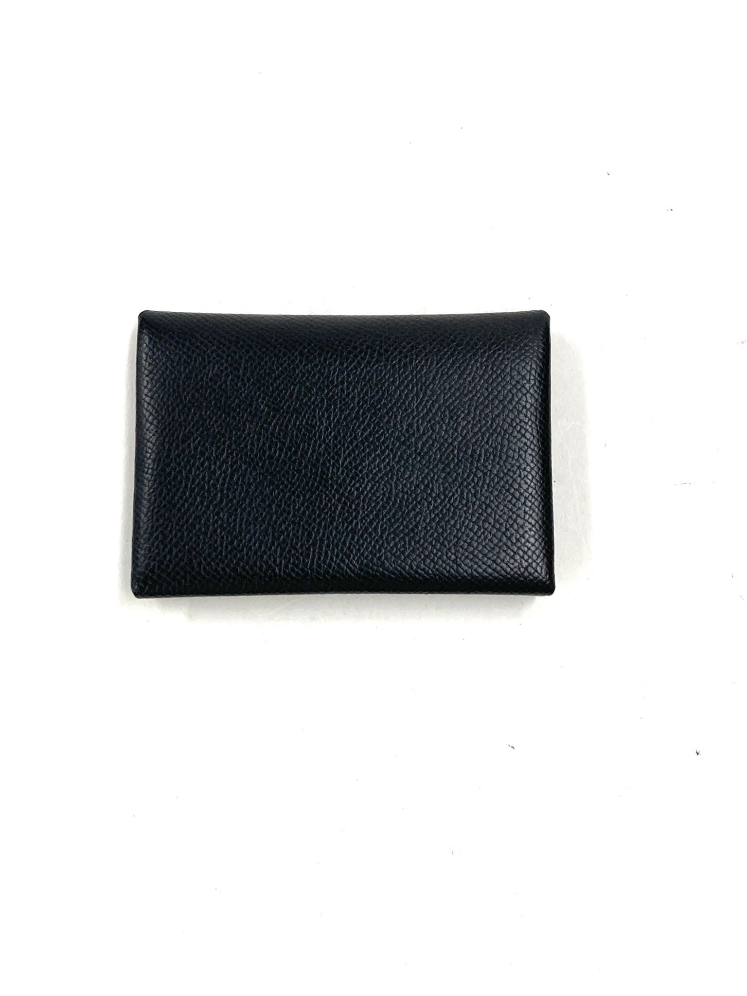 Black Epsom Leather Calvi Duo Card Holder/Wallet