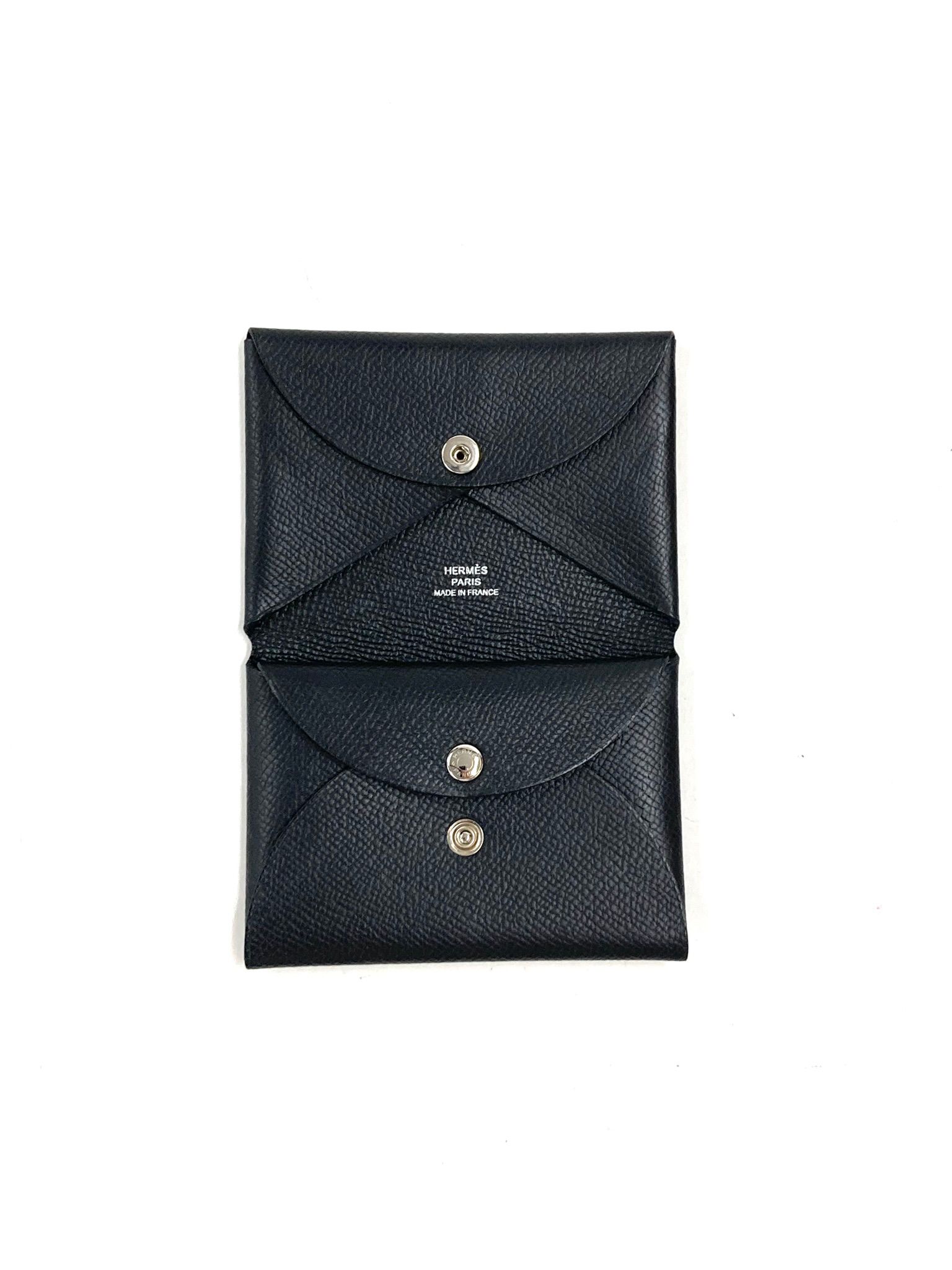 Black Epsom Leather Calvi Duo Card Holder/Wallet — view 2