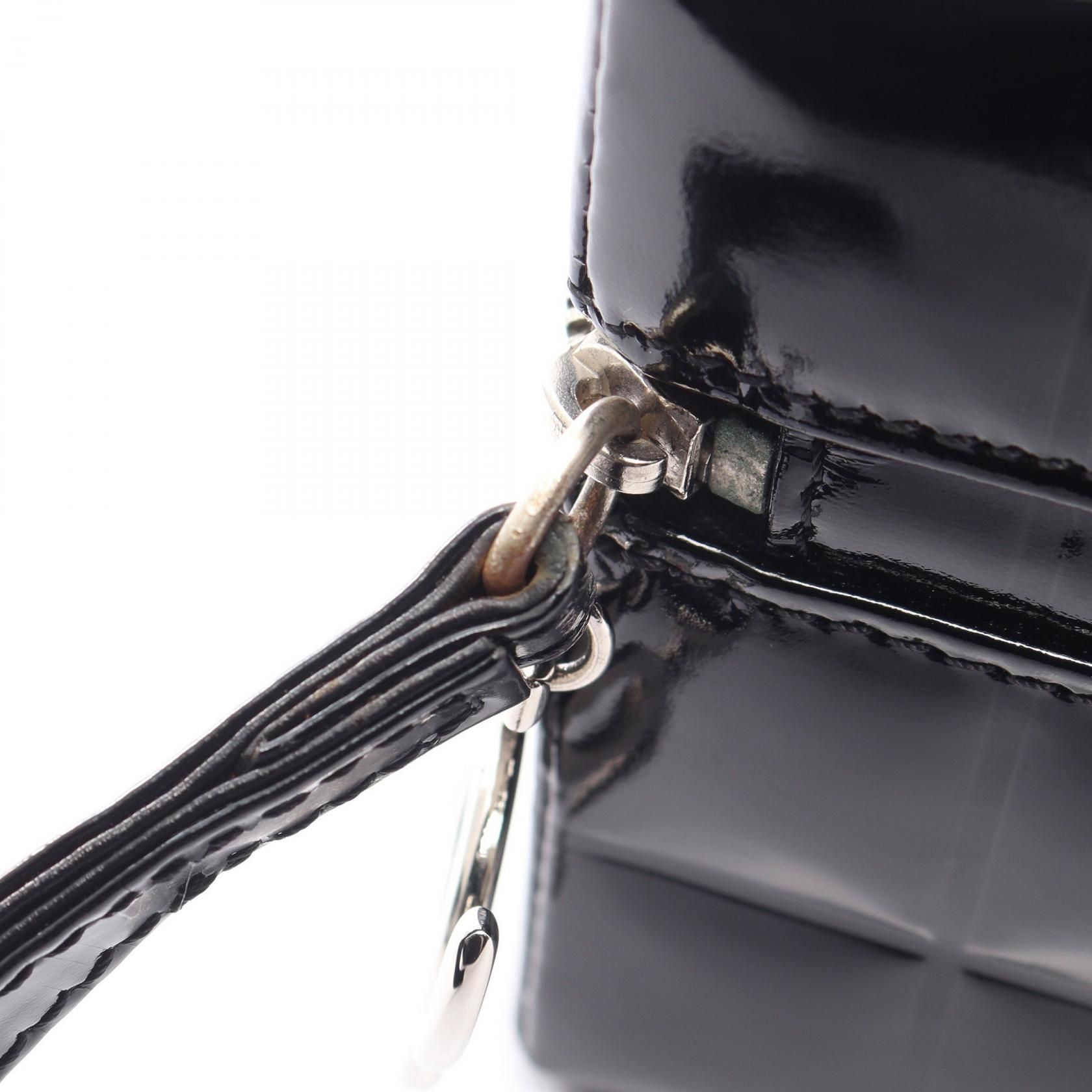 Black Patent Leather Chocolate Bar Cube Pouch — view 7