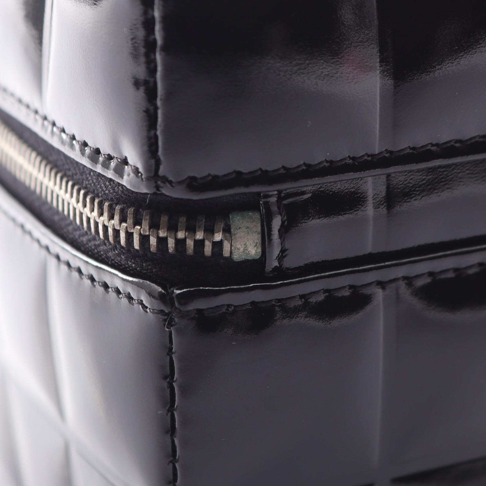 Black Patent Leather Chocolate Bar Cube Pouch — view 8
