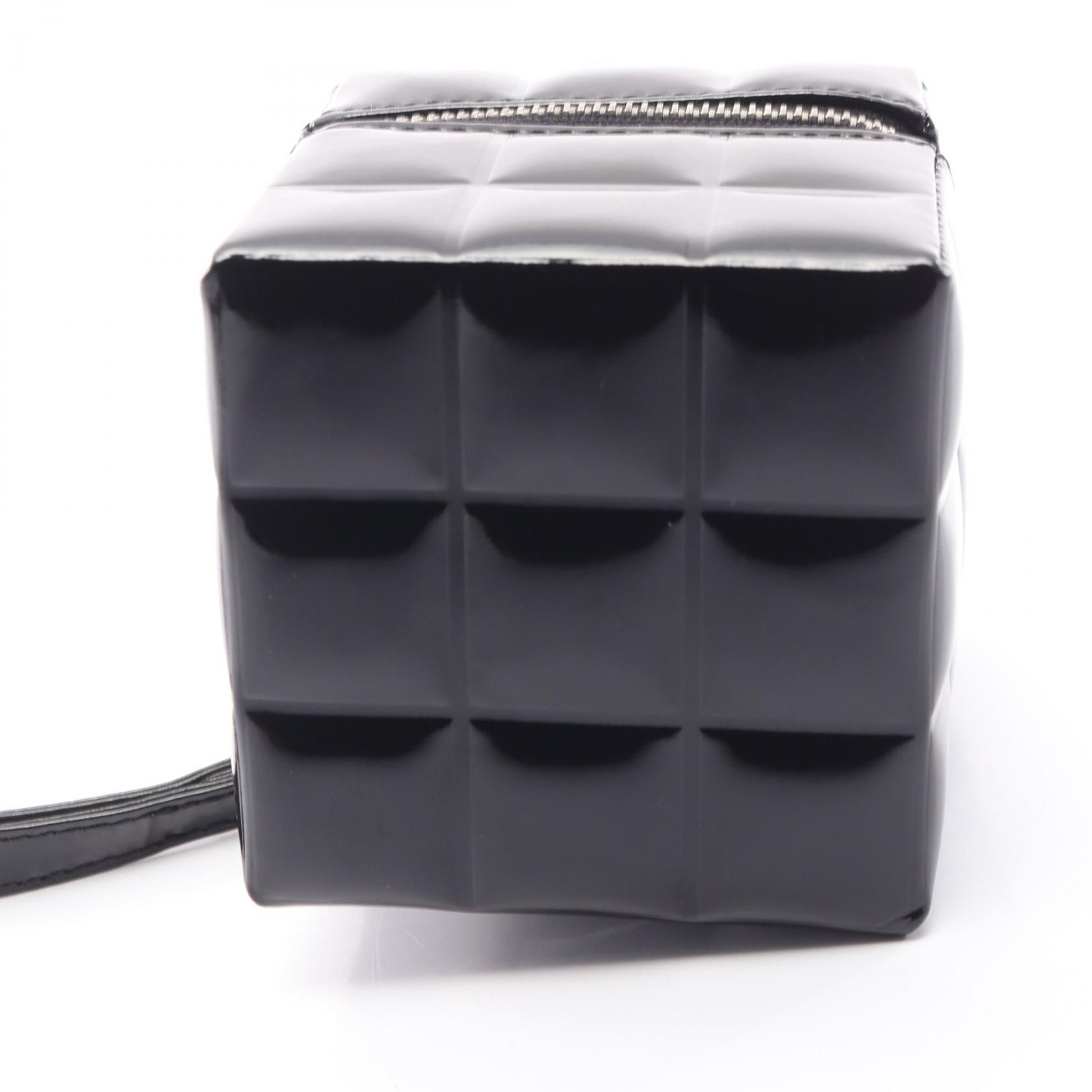 Black Patent Leather Chocolate Bar Cube Pouch — view 9