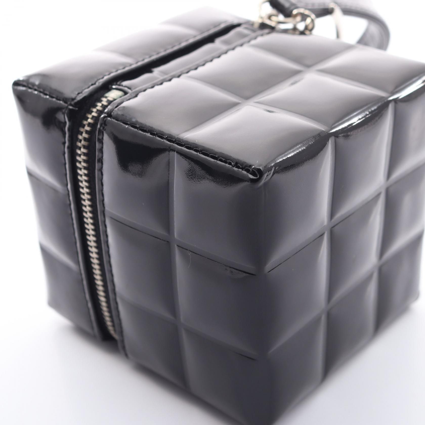 Black Patent Leather Chocolate Bar Cube Pouch — view 10