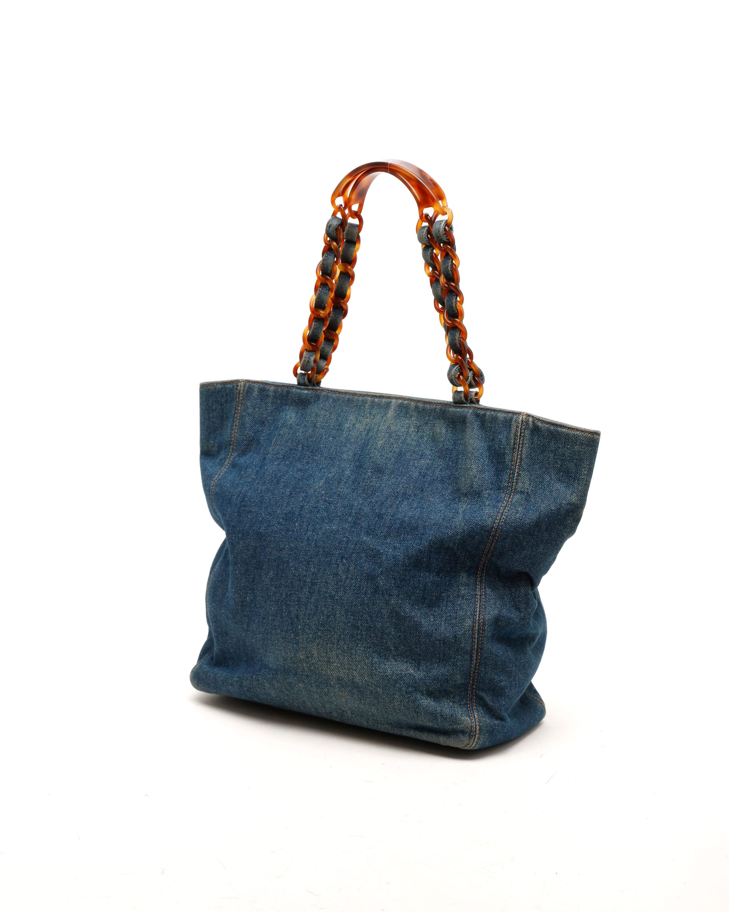 CC Denim Tortoise Tote Bag — view 4