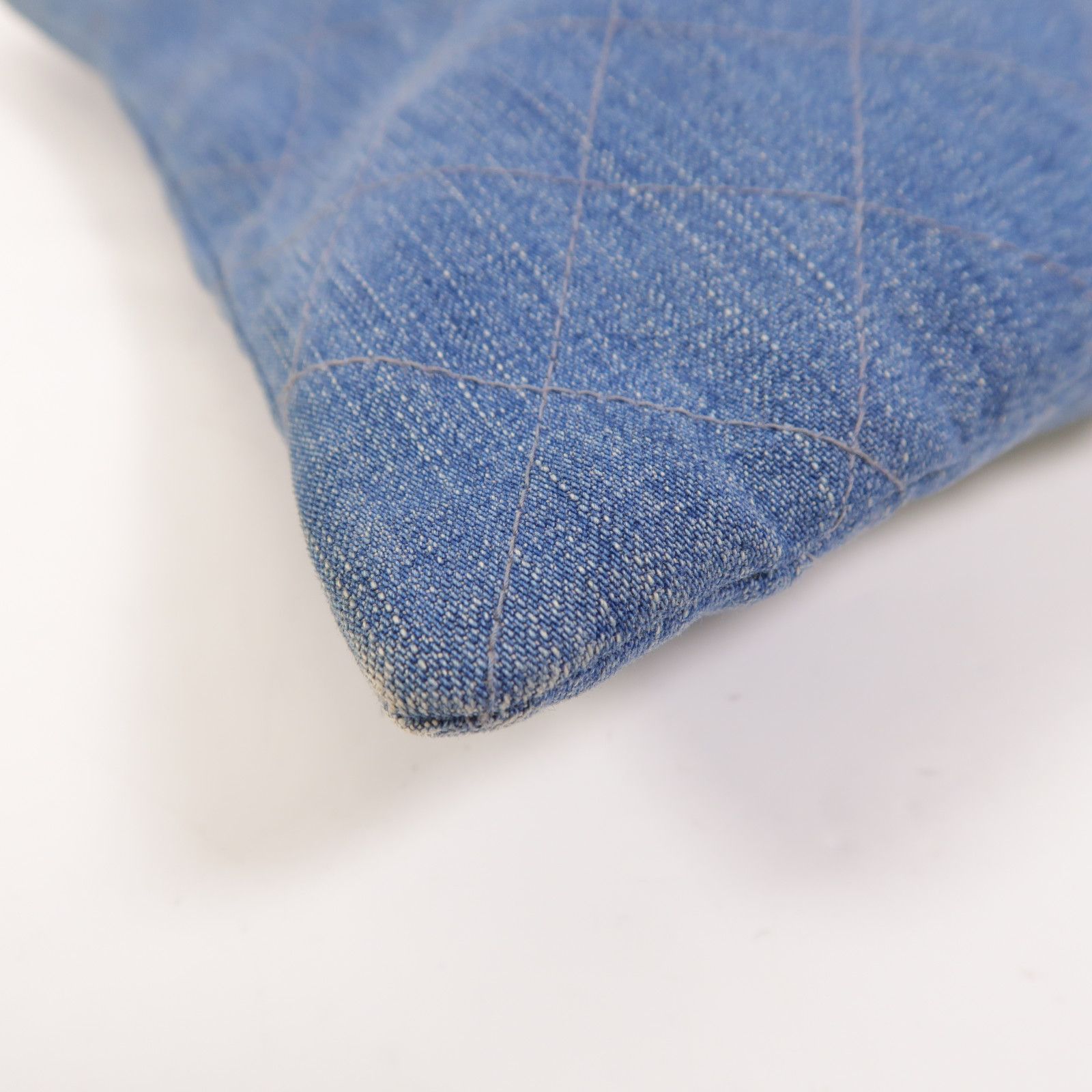 Denim Diamond Quilted Foldover Clutch — view 12