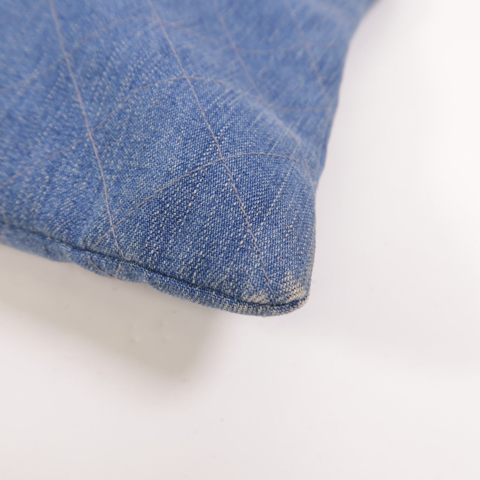 Denim Diamond Quilted Foldover Clutch — view 13