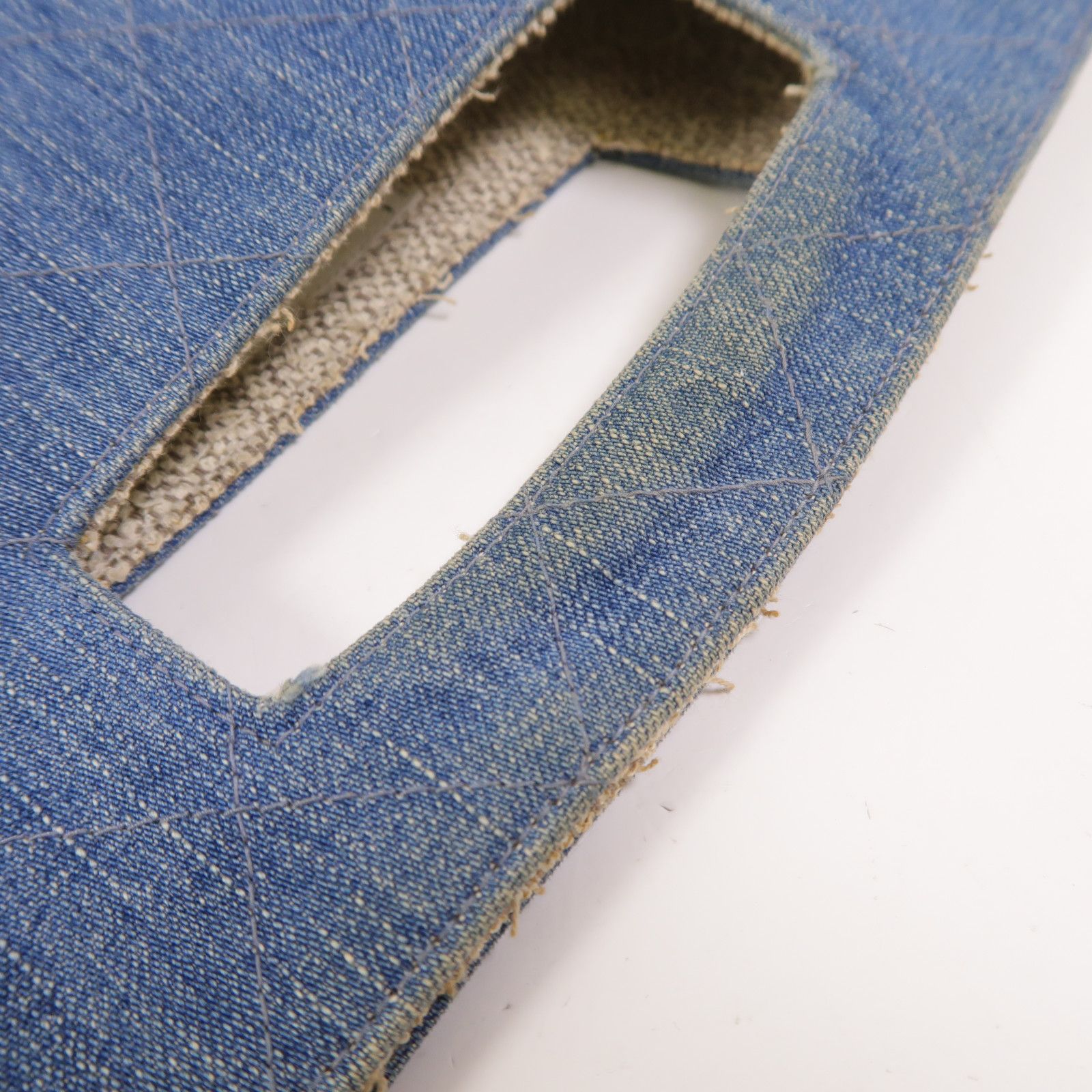 Denim Diamond Quilted Foldover Clutch — view 15