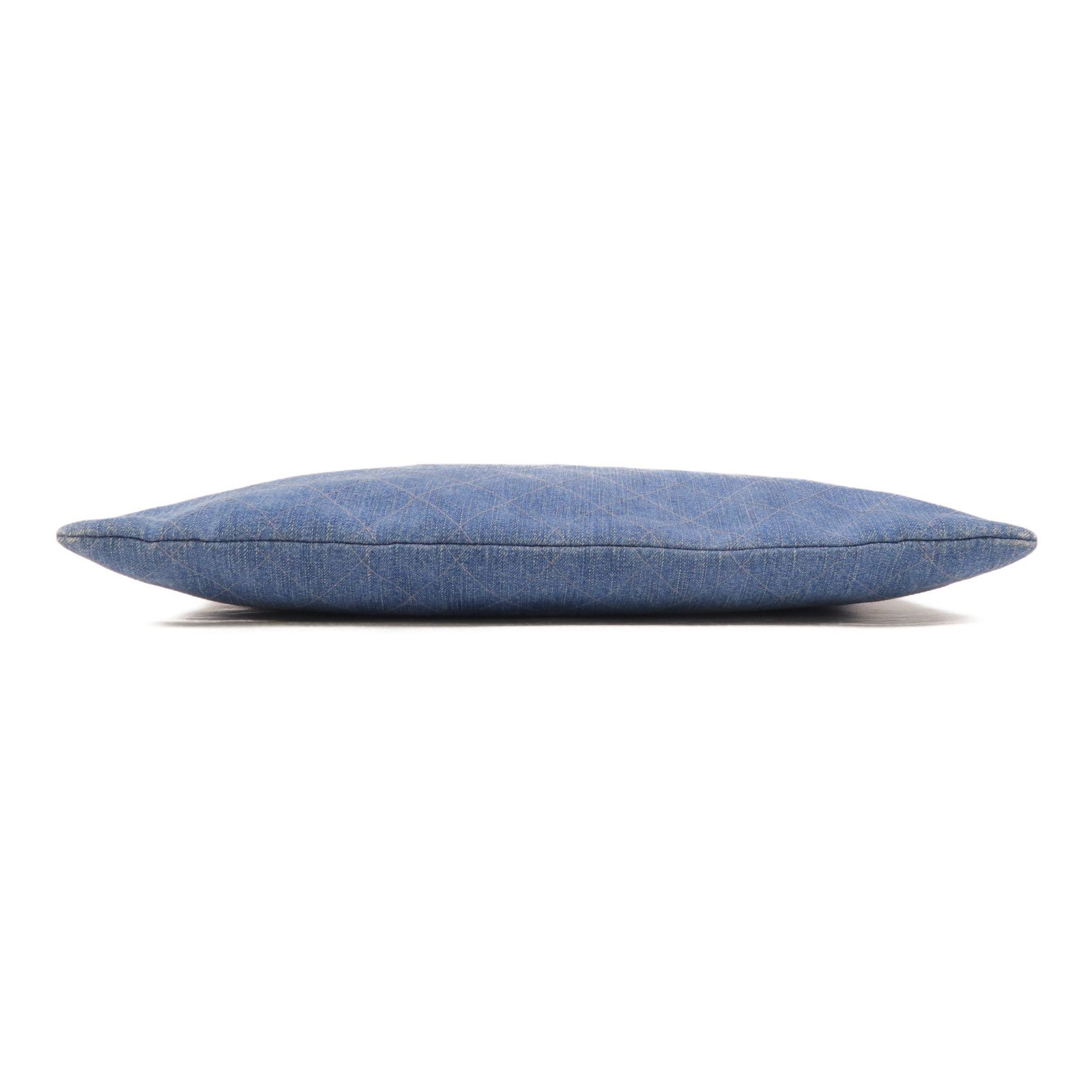 Denim Diamond Quilted Foldover Clutch — view 4