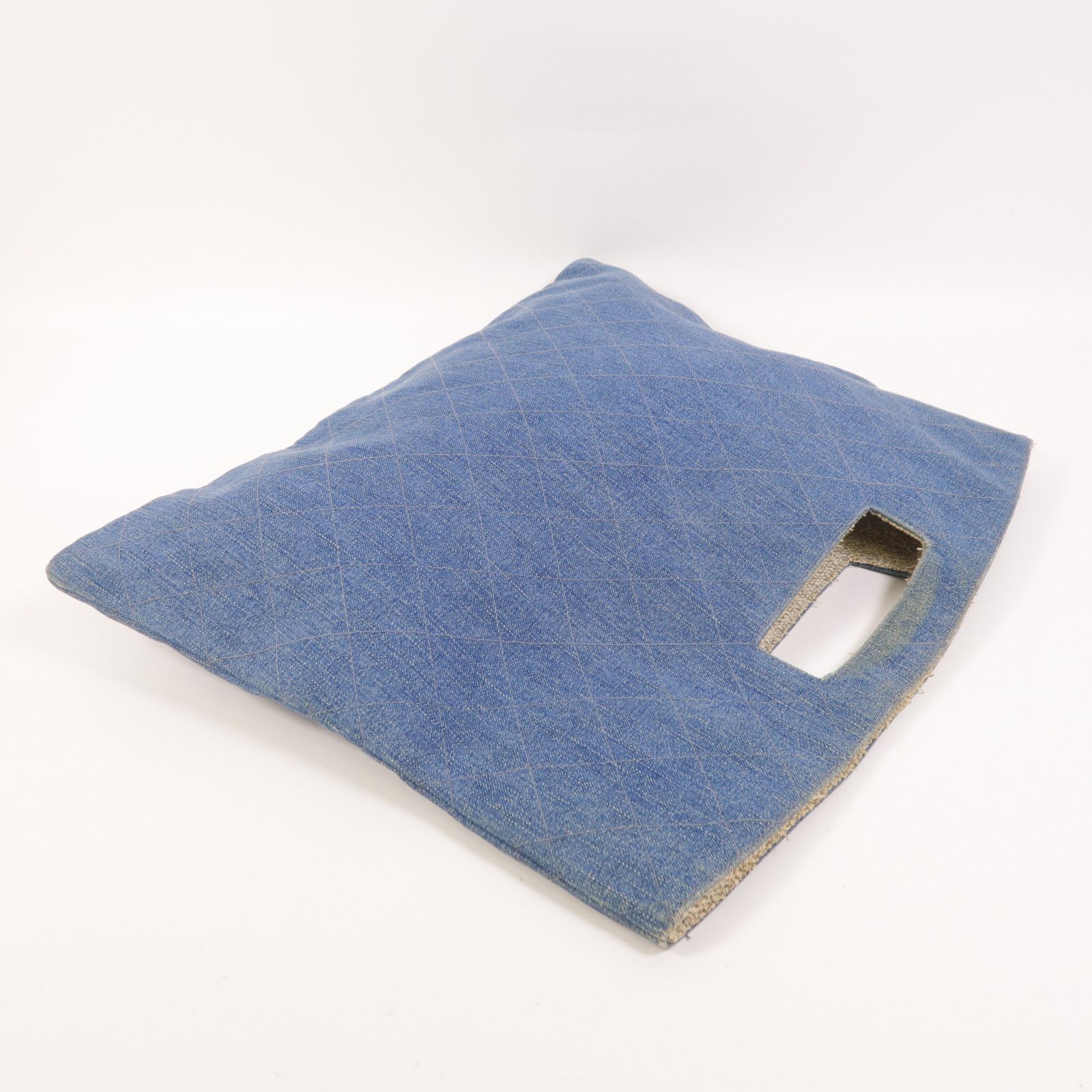 Denim Diamond Quilted Foldover Clutch — view 9