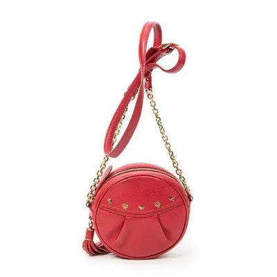 Round Tassel Crossbody  Grained Leather