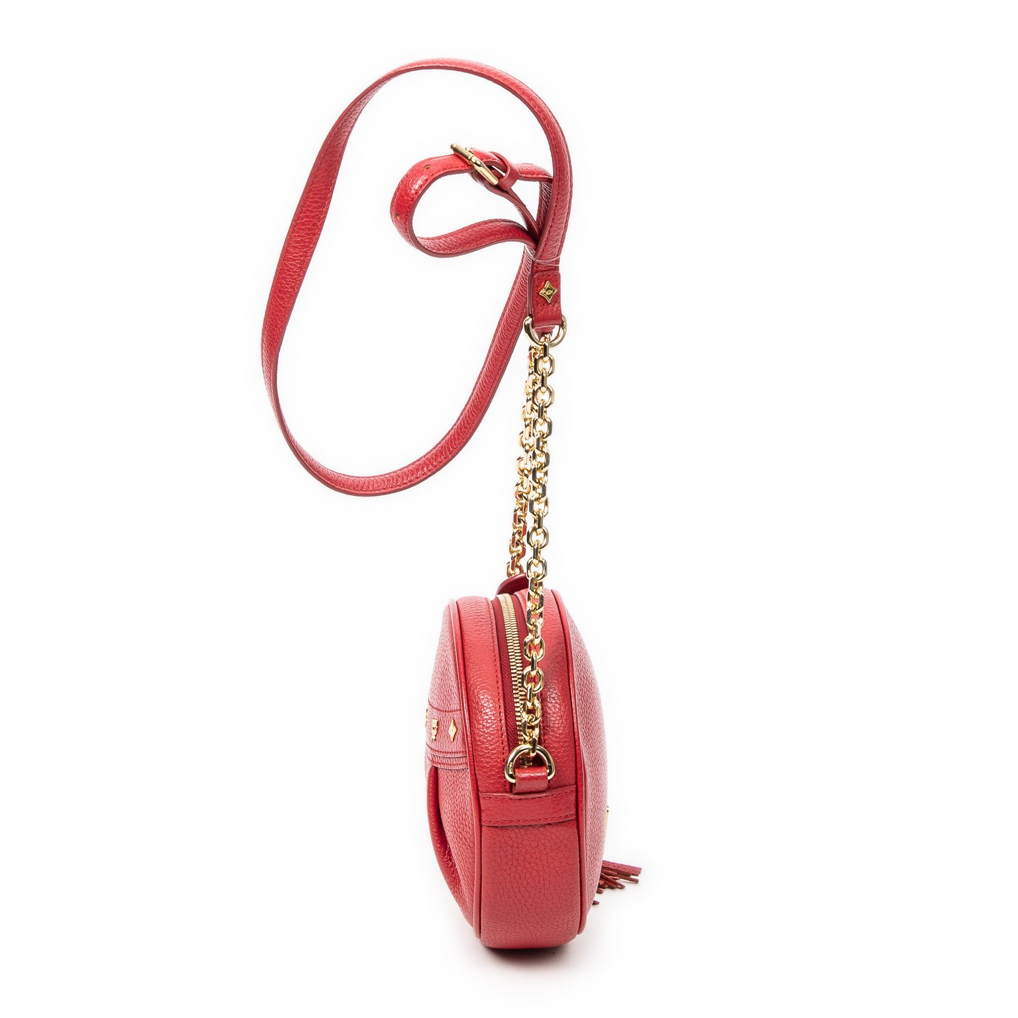 Round Tassel Crossbody  Grained Leather — view 3