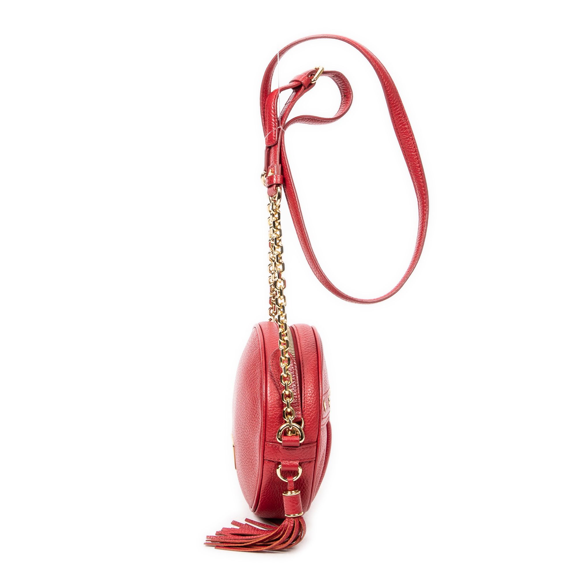 Round Tassel Crossbody  Grained Leather — view 4