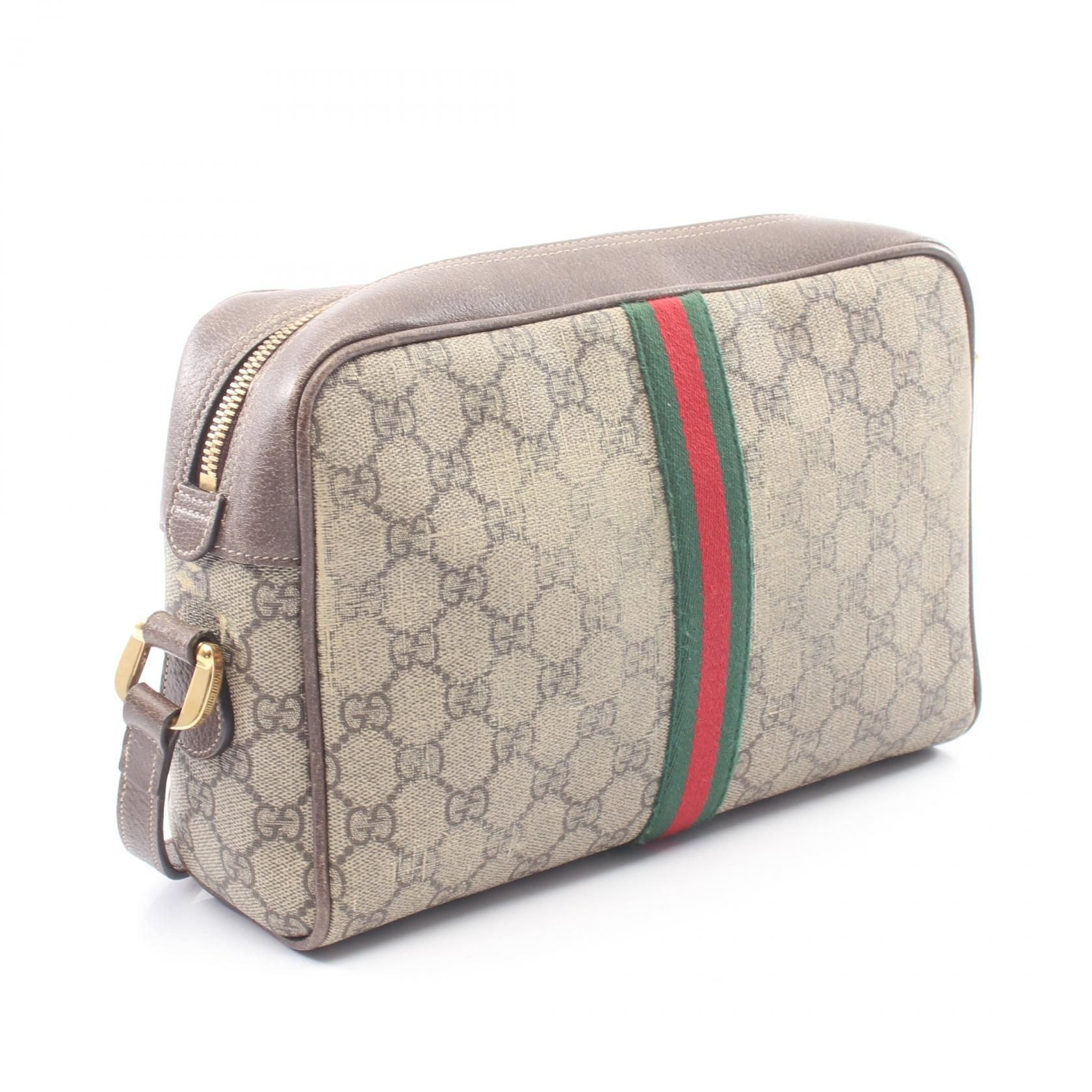GG Supreme Monogram Web Small Ophidia Shoulder Bag Brown — view 2
