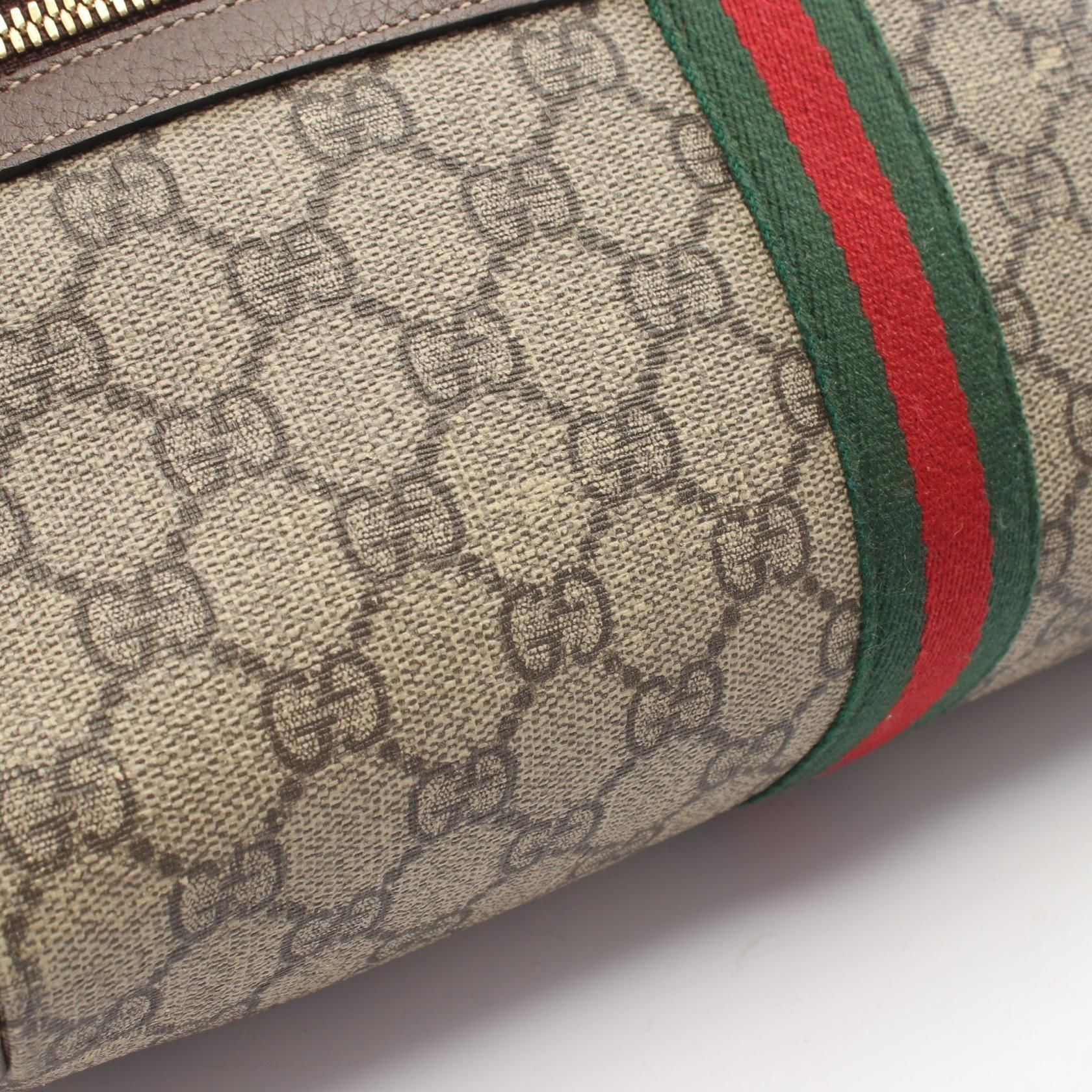 GG Supreme Monogram Web Small Ophidia Shoulder Bag Brown — view 11