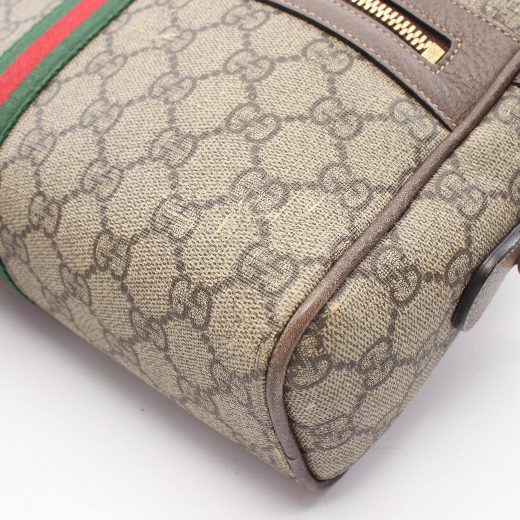 GG Supreme Monogram Web Small Ophidia Shoulder Bag Brown — view 12