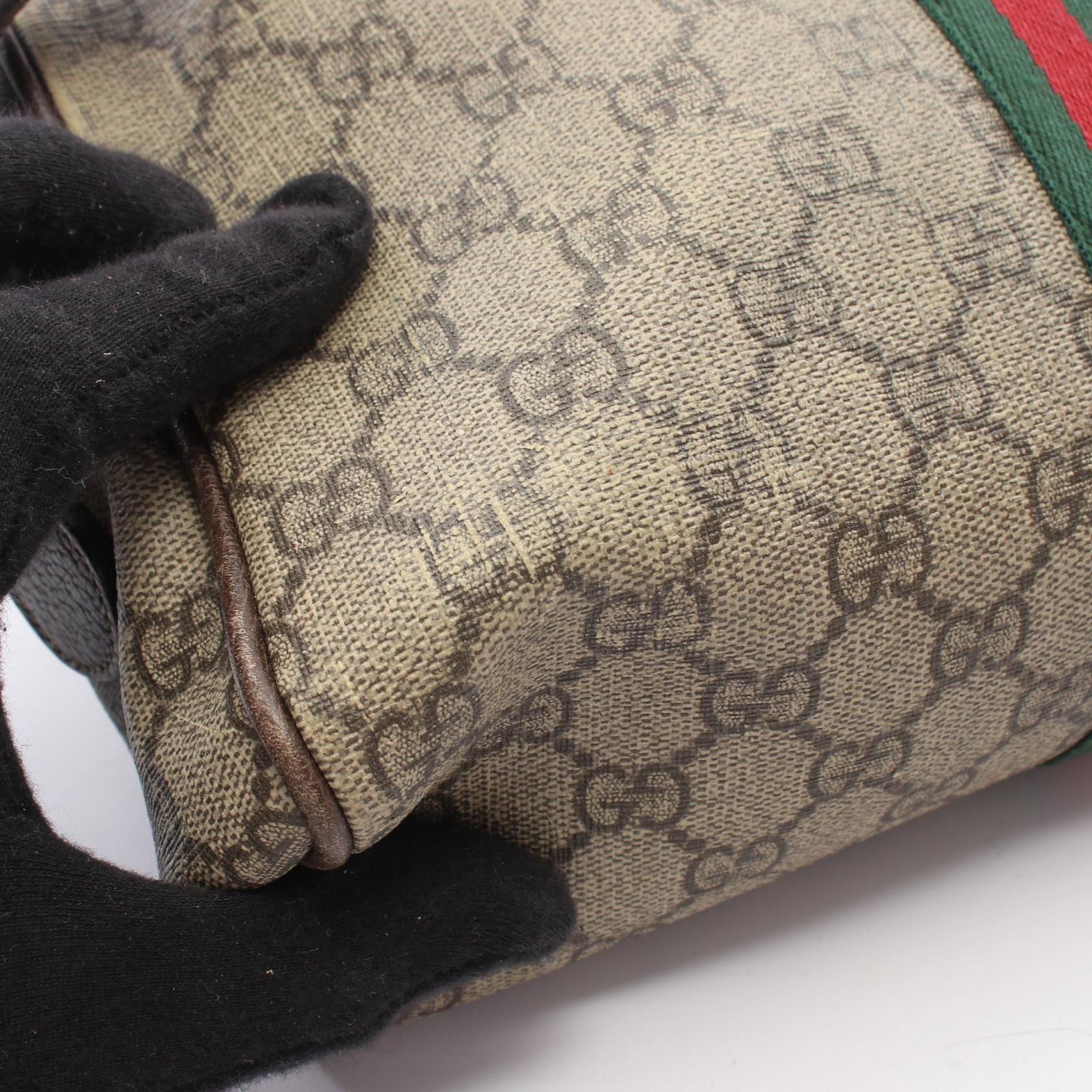 GG Supreme Monogram Web Small Ophidia Shoulder Bag Brown — view 13