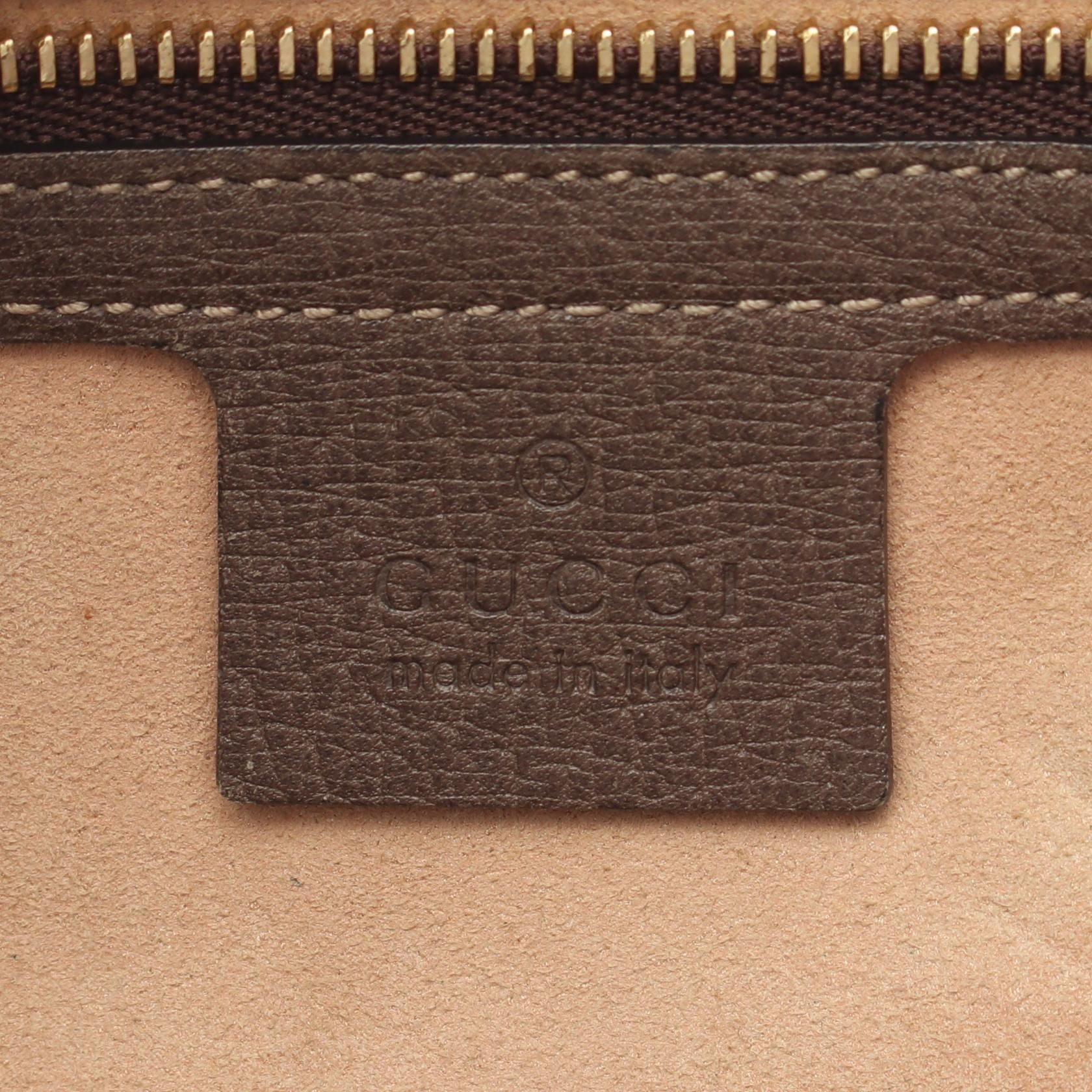 GG Supreme Monogram Web Small Ophidia Shoulder Bag Brown — view 4