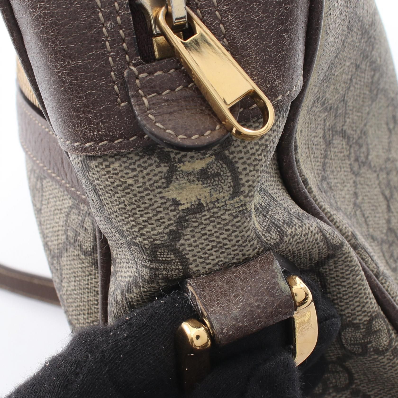 GG Supreme Monogram Web Small Ophidia Shoulder Bag Brown — view 9