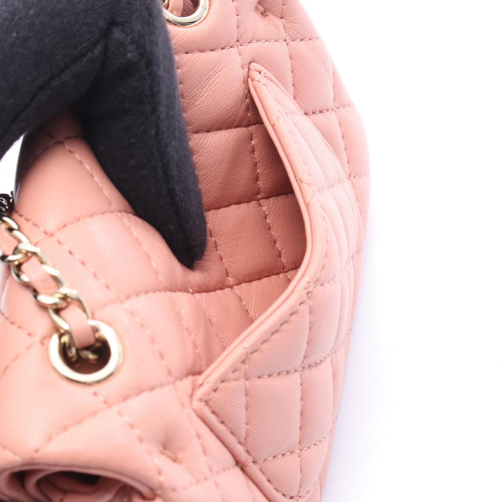 Lambskin Quilted Mini Flap Bag Charm with Hook — view 6