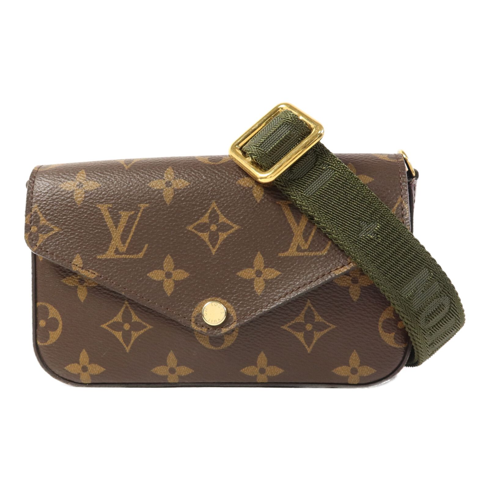 Monogram Felicie Strap & Go Gold Shoulder Bag Brown Green Brown/khaki Shoulder Bag M 80091 — view 2