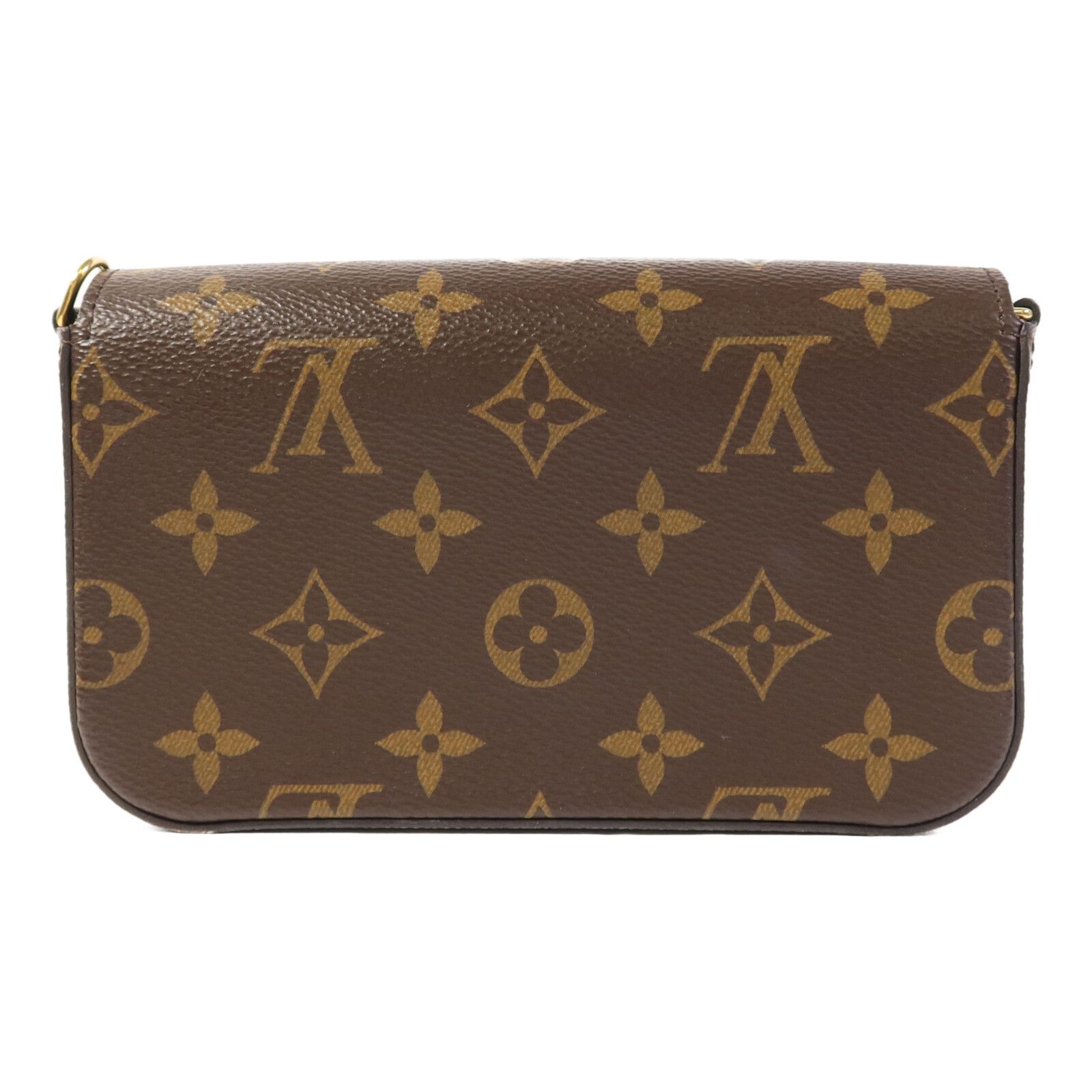 Monogram Felicie Strap & Go Gold Shoulder Bag Brown Green Brown/khaki Shoulder Bag M 80091 — view 4
