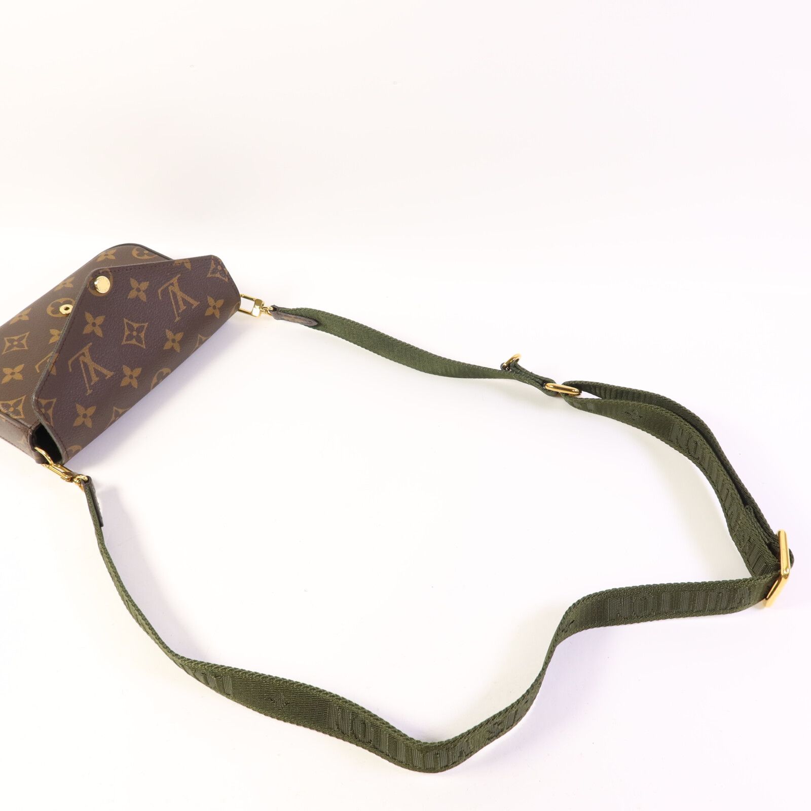 Monogram Felicie Strap & Go Gold Shoulder Bag Brown Green Brown/khaki Shoulder Bag M 80091 — view 6