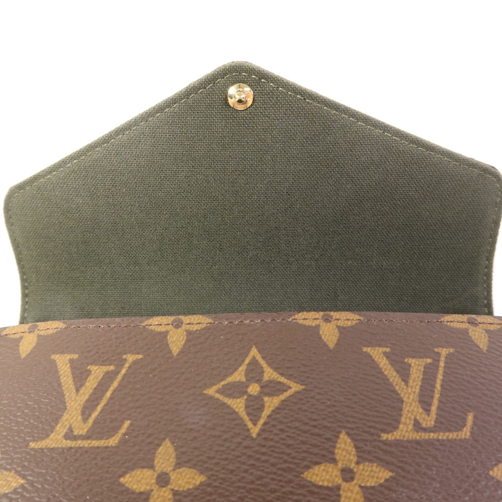 Monogram Felicie Strap & Go Gold Shoulder Bag Brown Green Brown/khaki Shoulder Bag M 80091 — view 8