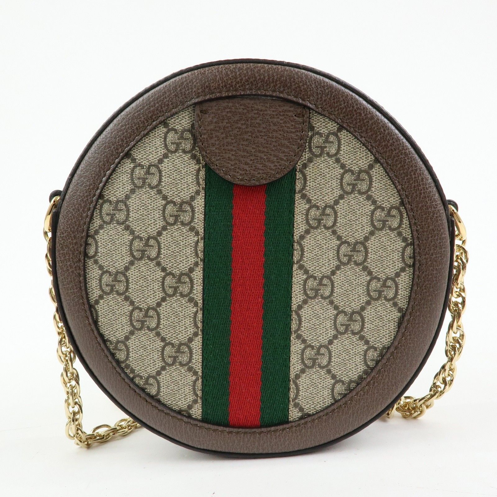GG Suprerme Ophidia Round Mini Leather Shoulder Bag Beige 550618 — view 2