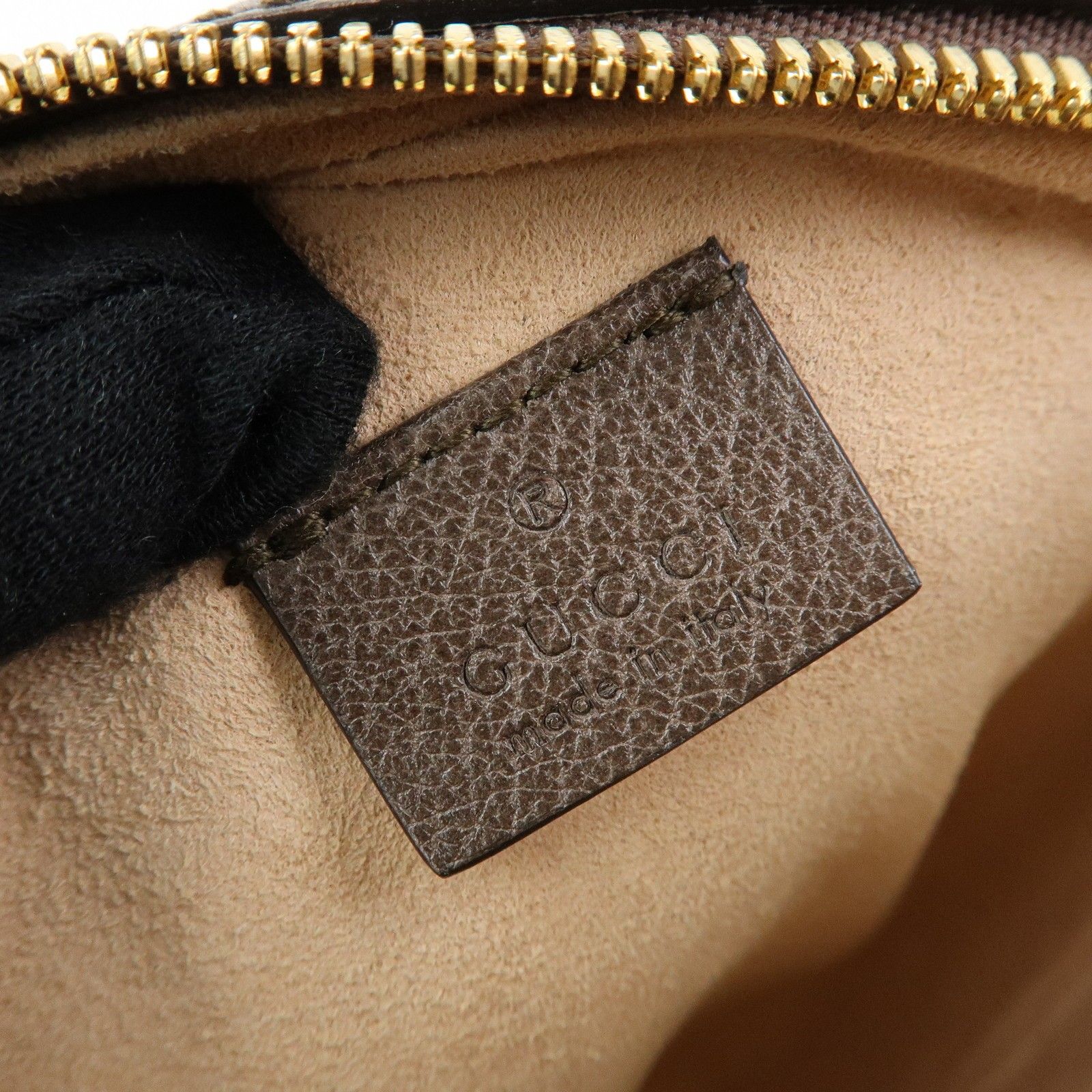 GG Suprerme Ophidia Round Mini Leather Shoulder Bag Beige 550618 — view 15