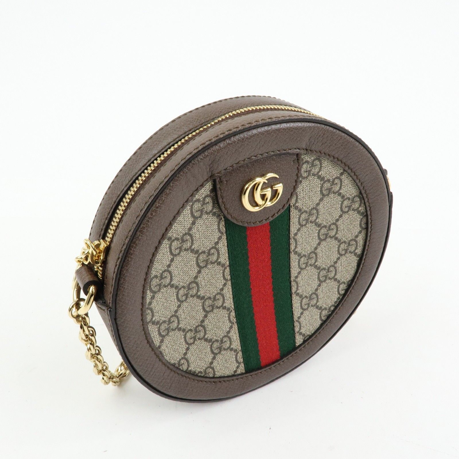 GG Suprerme Ophidia Round Mini Leather Shoulder Bag Beige 550618 — view 4
