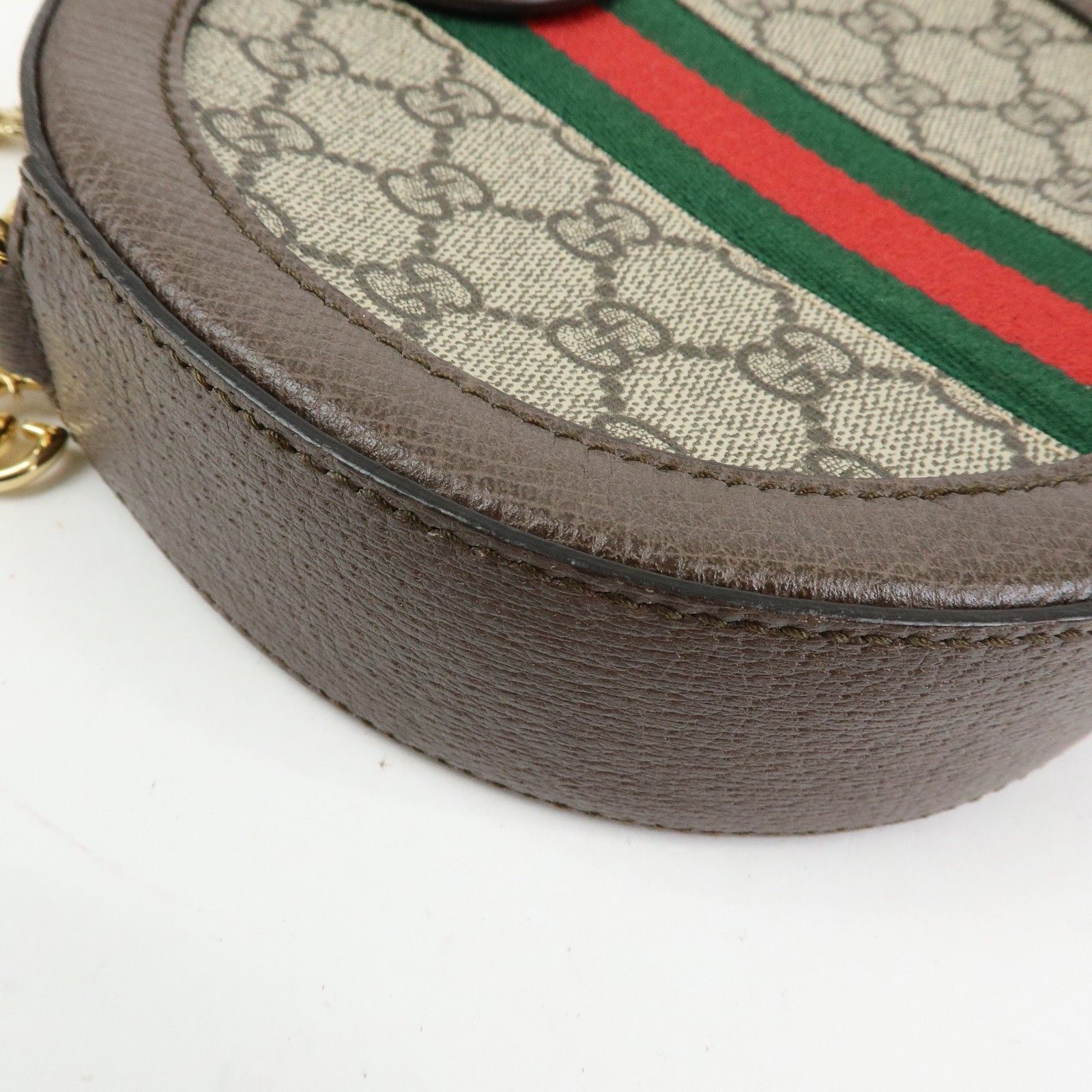 GG Suprerme Ophidia Round Mini Leather Shoulder Bag Beige 550618 — view 7