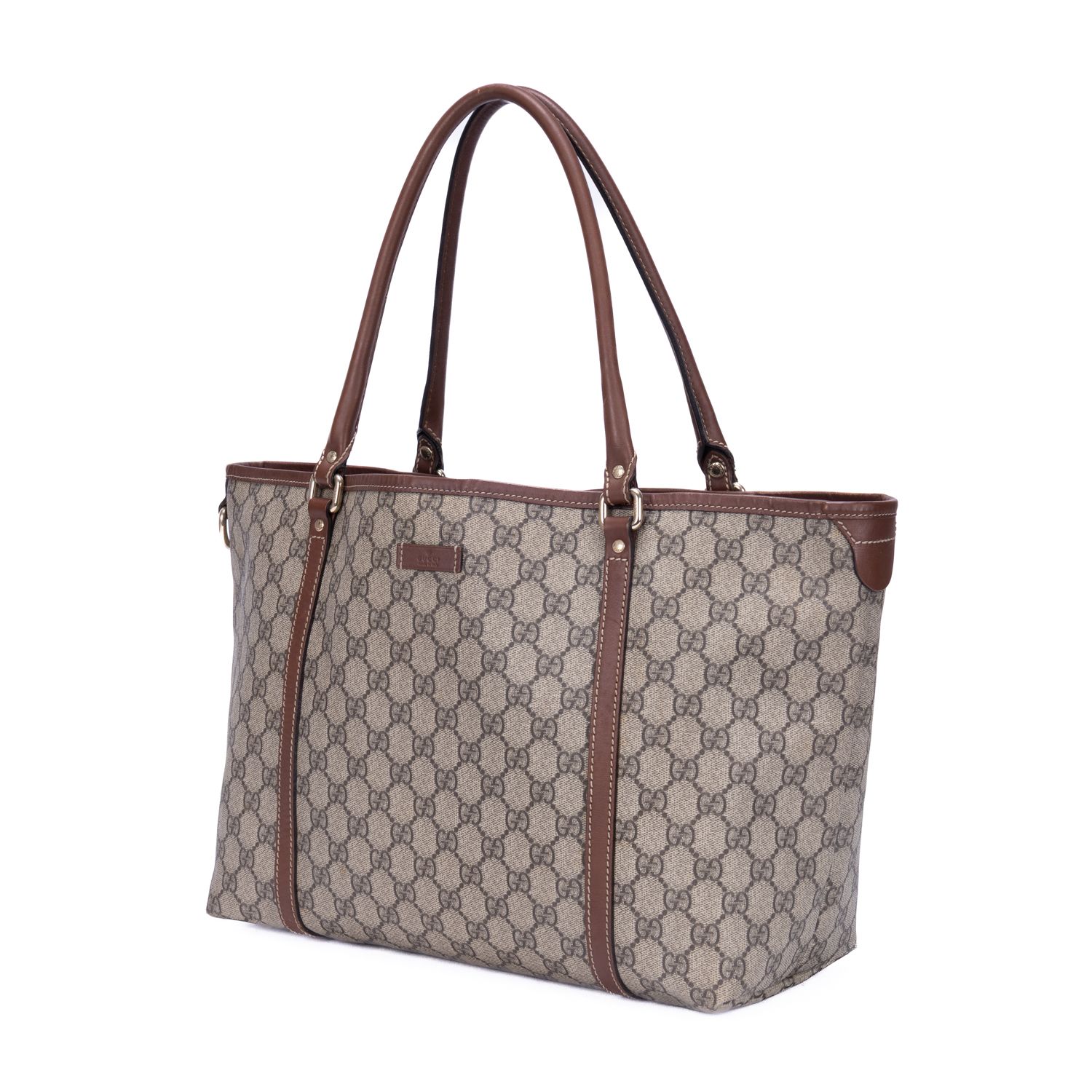 Joy Tote Joy Tote Beige/Brown Beige Monogrammed Canvas Champagne Gold — view 2