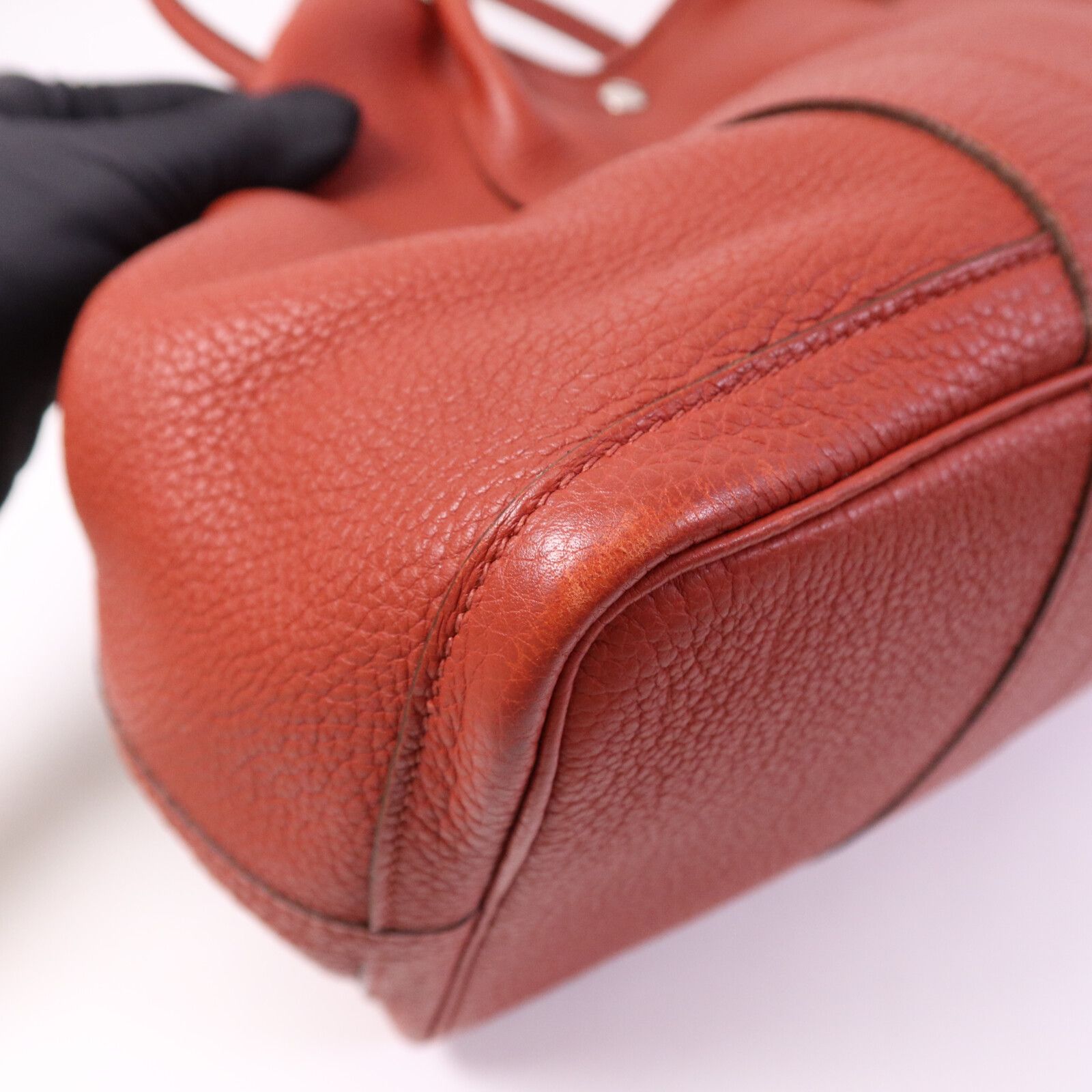 Negonda Leather Garden Party Pm Ginpaku Handmade Bag Potiron Tote Bag Potiron Orange Orange Negonda Leath — view 11